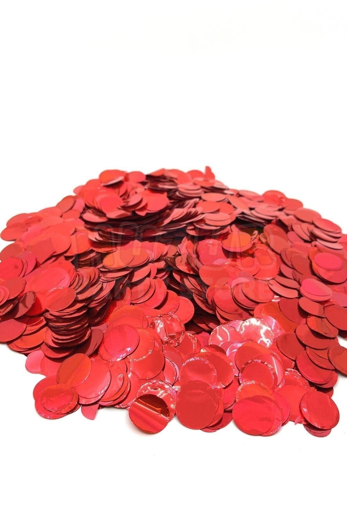 1 Paket Kırmızı Balon Pulu Balon Içi Pul Konfetisi 10 gram Konfetili Balon Zinciri Şeffaf Balon Pulu