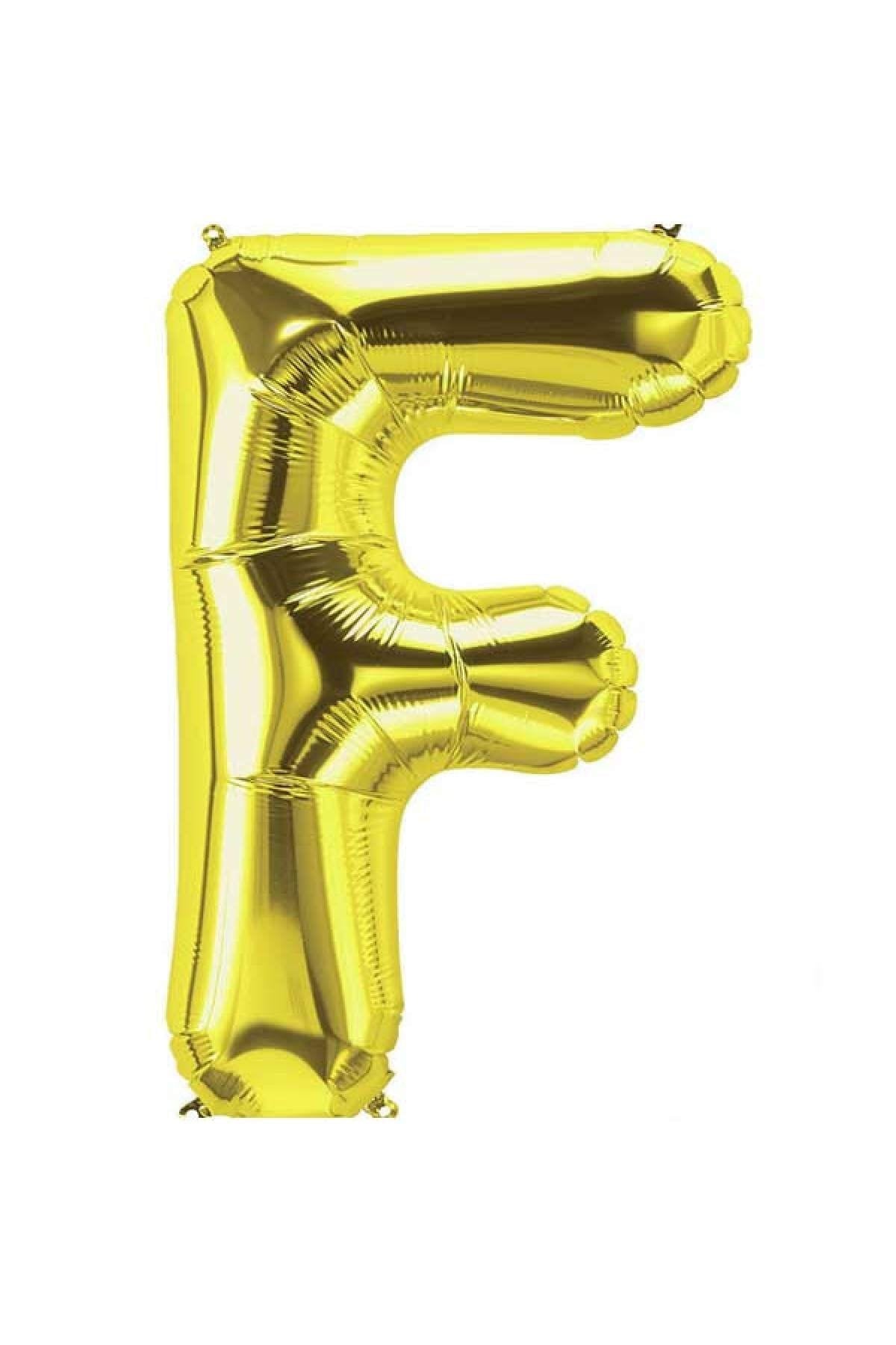 100 Cm Gold Büyük Boy Sarı Folyo Balon 40 Inç Altın F Harfi