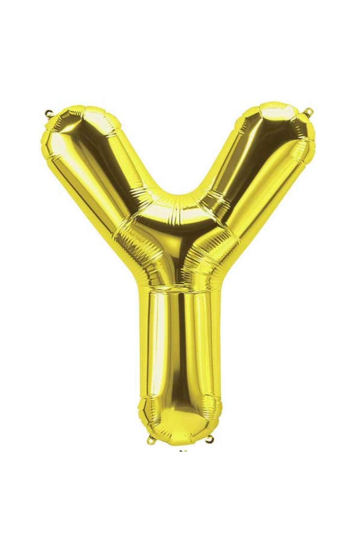 100 Cm Gold Büyük Boy Sarı Folyo Balon 40 Inç Altın Y Harfi