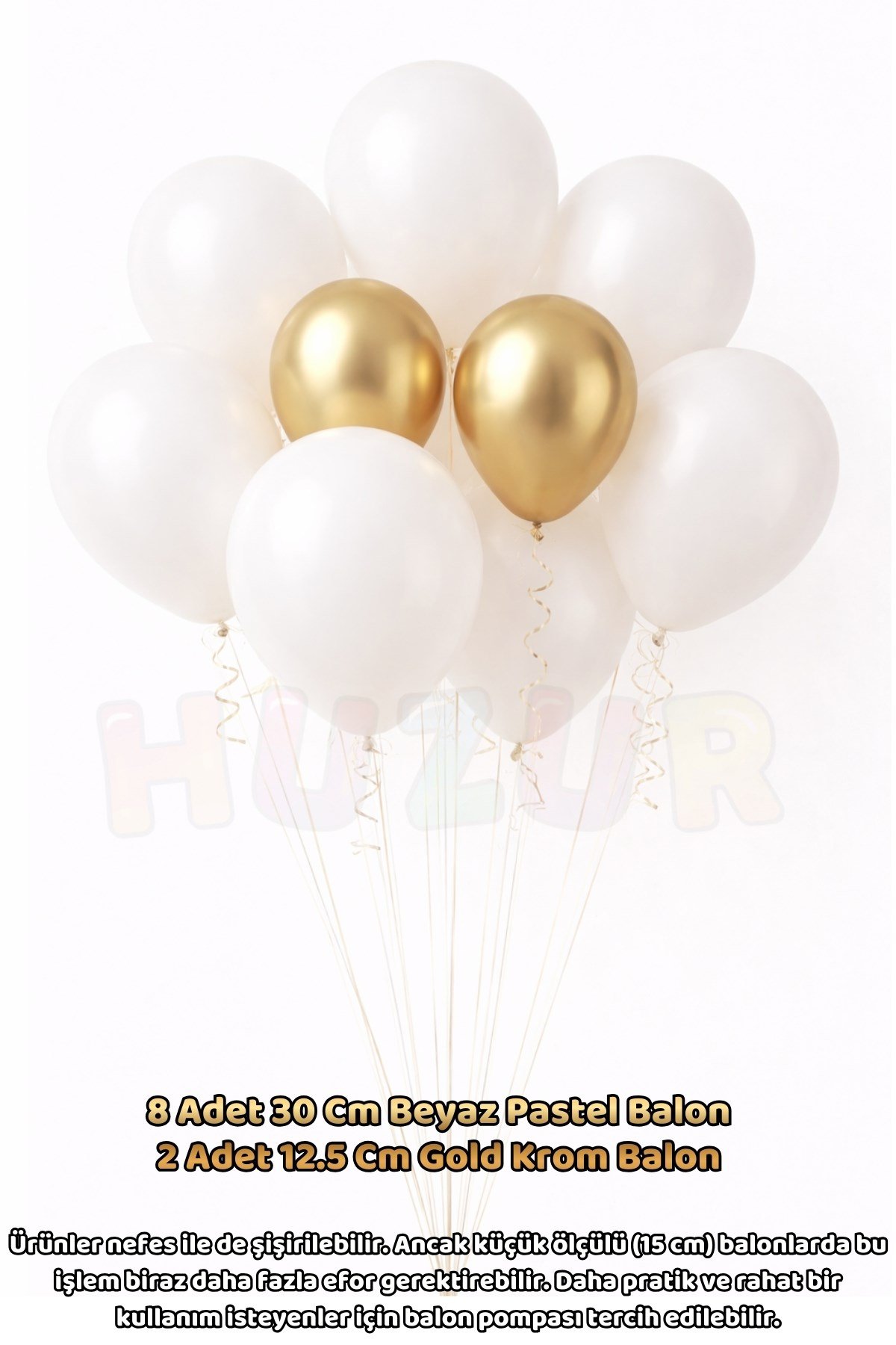 11 Parça Hoşgeldin Ramazan Süsleme Seti 8 Beyaz 2 Gold Krom Balon Demeti Süsü Yeni Sezon İftar Dekor