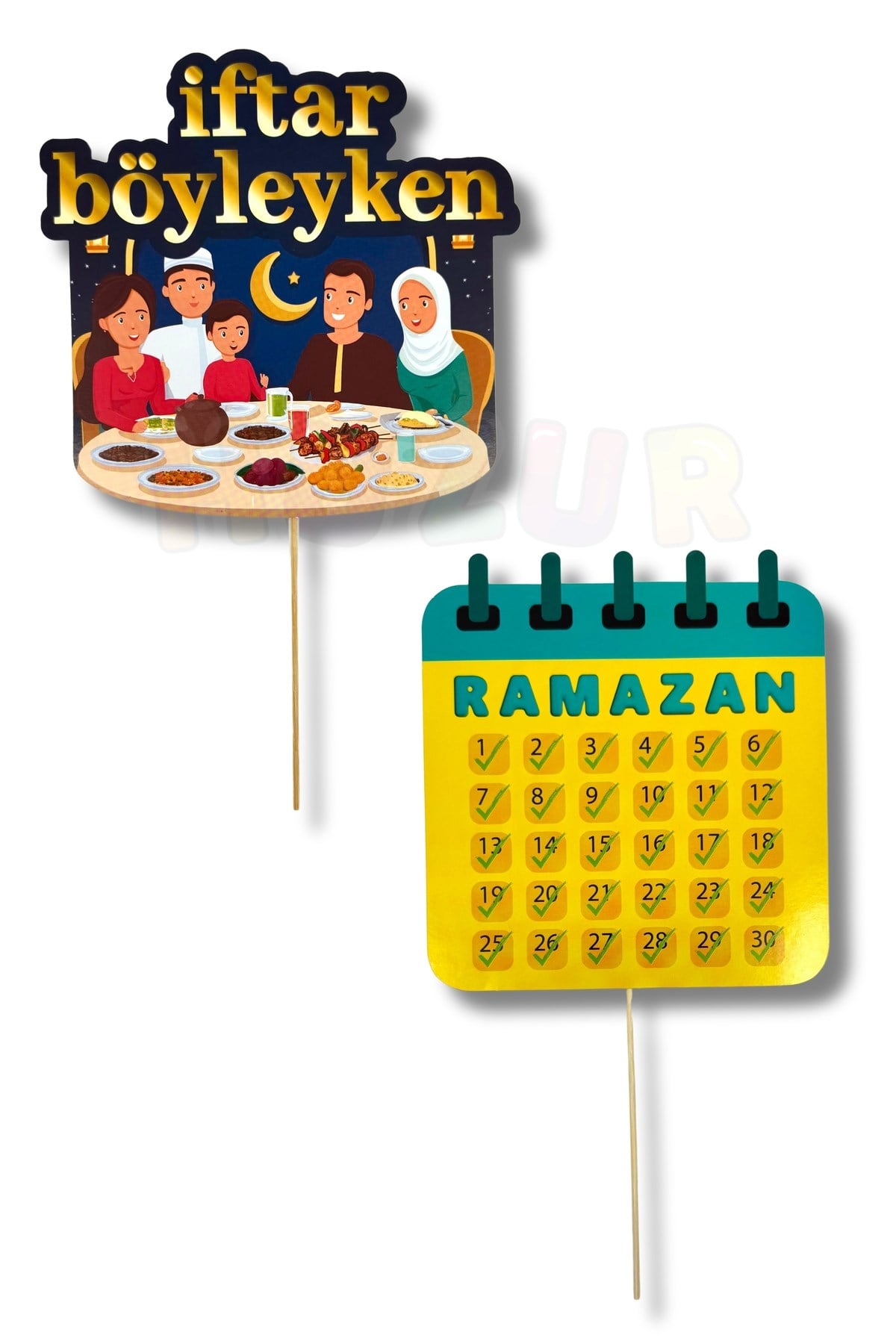 12 Adet Ramazan Bayramı Konuşma Balonu Esprili Fotoğraf Çekilme Çubukları Dini Islami Bayram Süsü