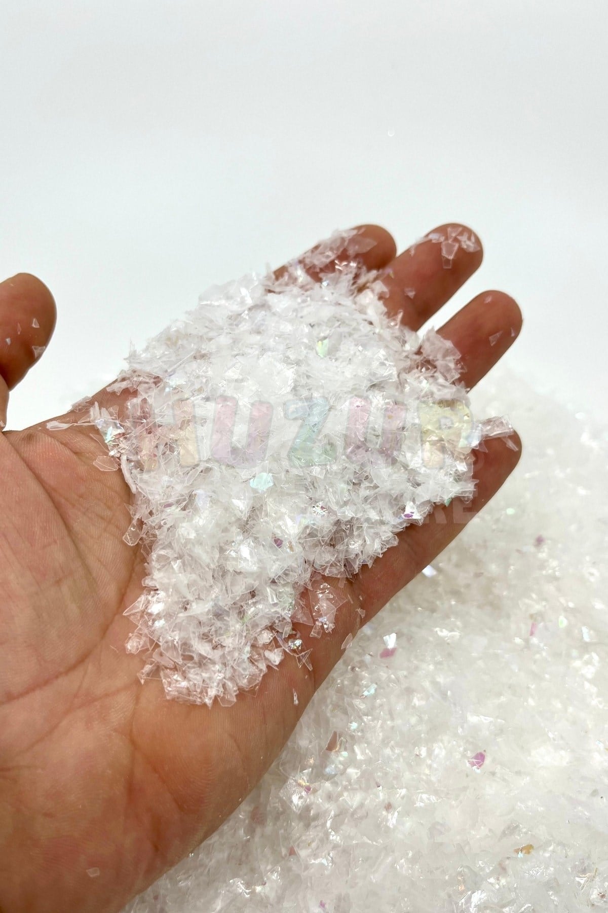 150 gr Beyaz Dekoratif Kristalize Yapay Kar Yılbaşı Süslemesi Yeni Yıl Malzemesi Minyatür Süsü