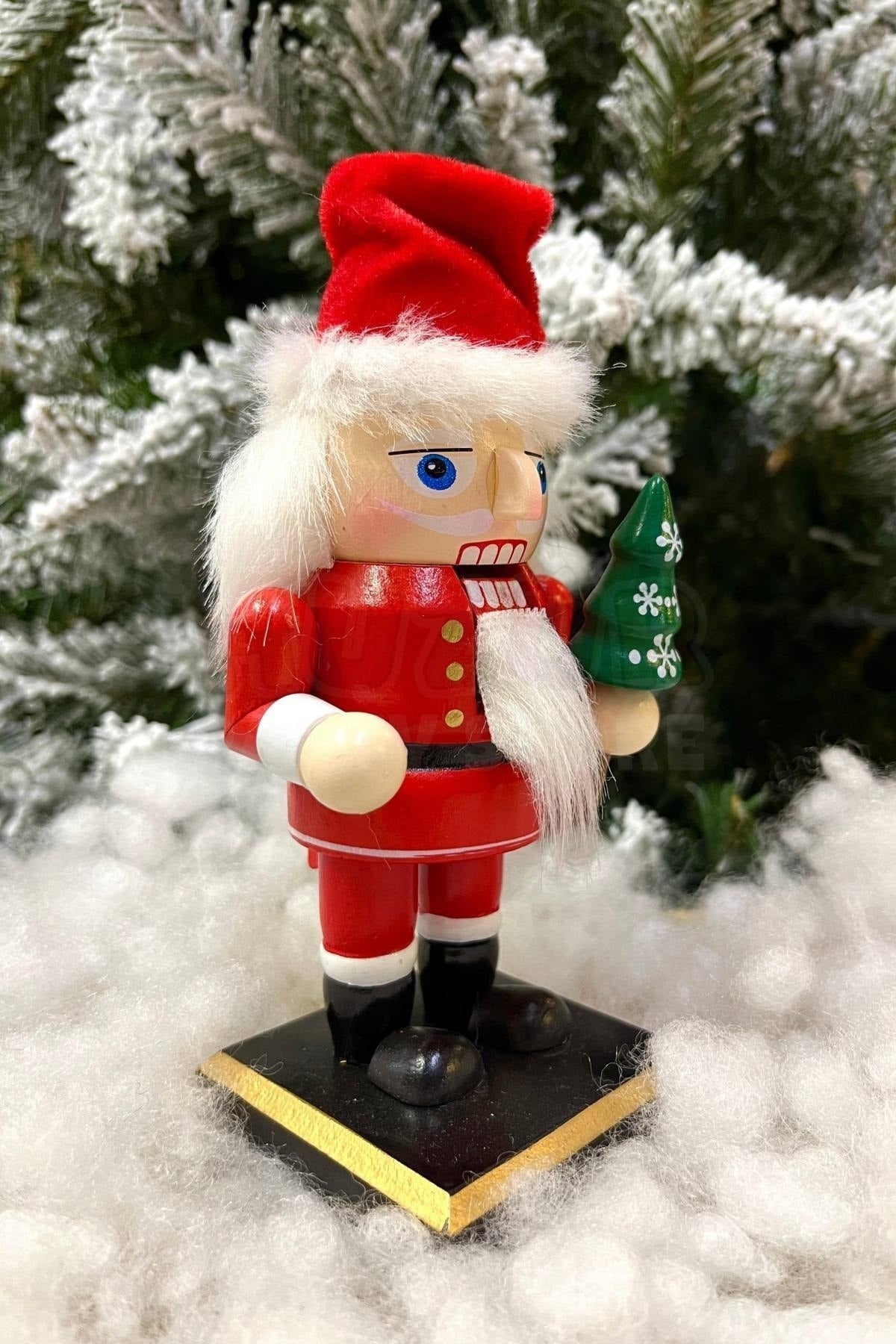16 Cm Noel Baba Fındıkkıran Şapka Çam Ağacı Ekipman Detaylı Nutcracker Yılbaşı Yeni Yıl Dekoru