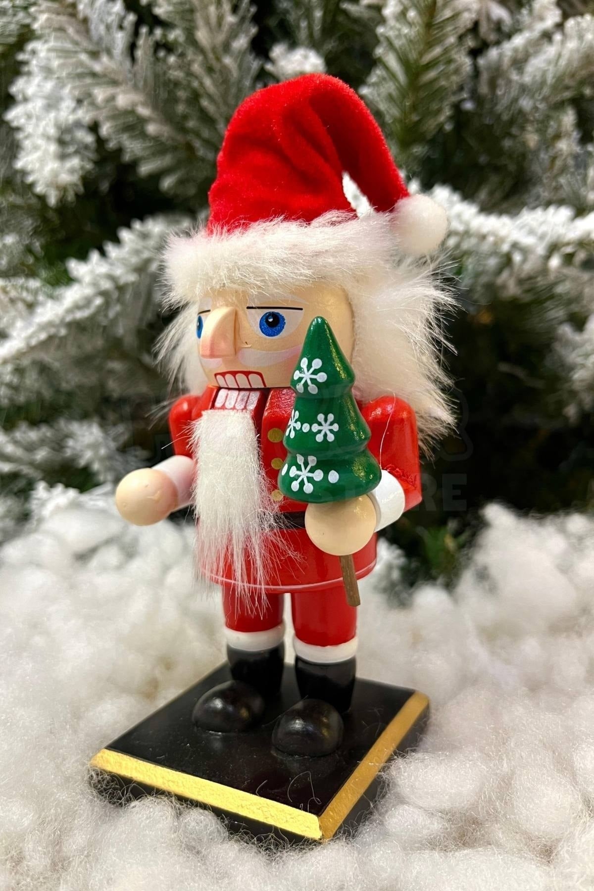 16 Cm Noel Baba Fındıkkıran Şapka Çam Ağacı Ekipman Detaylı Nutcracker Yılbaşı Yeni Yıl Dekoru