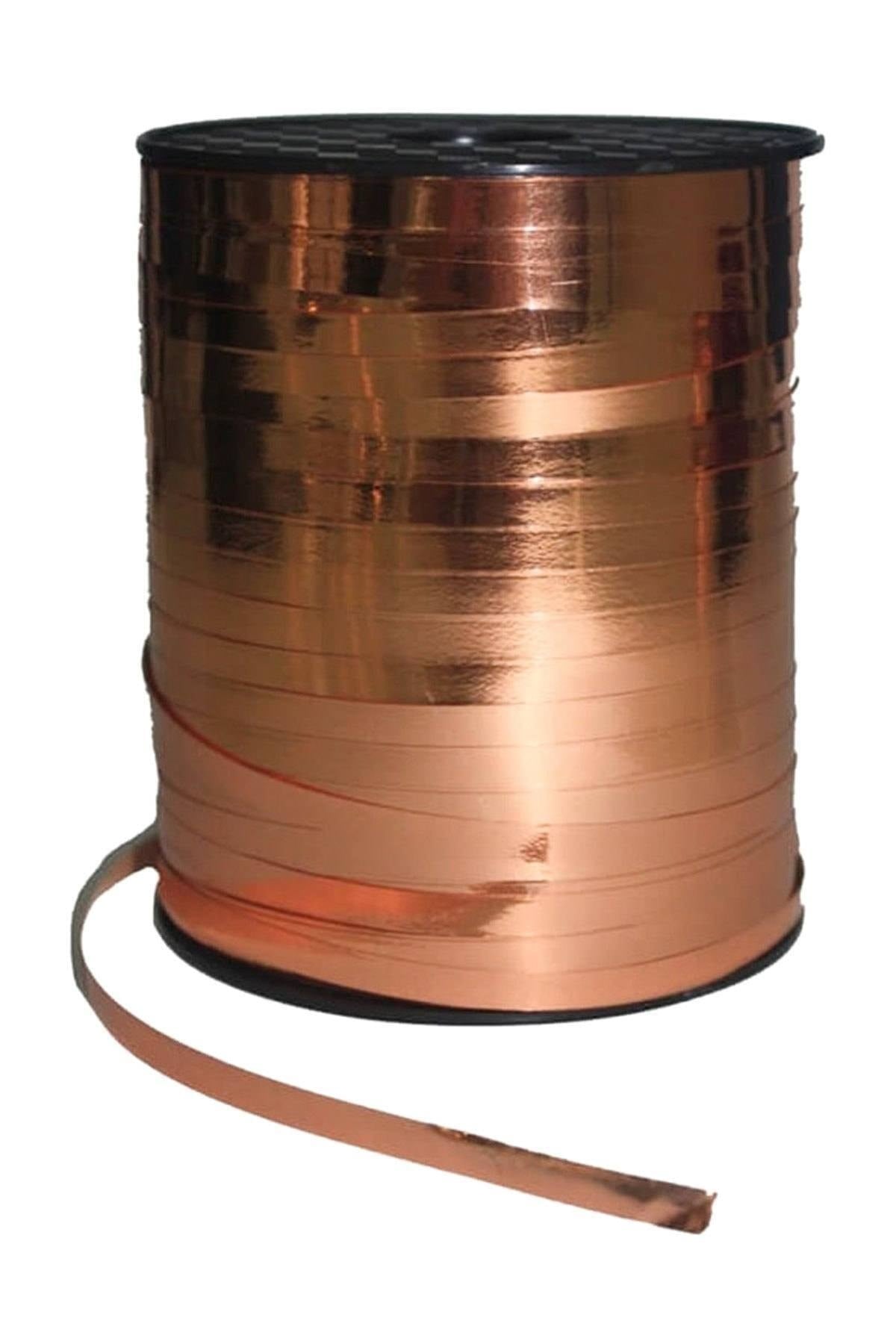 200 Metre Parlak Rose Gold Renkli Metalik Şerit Bakır Rafya 8 Mm Balon Ipi Plastik Balon Süsleme