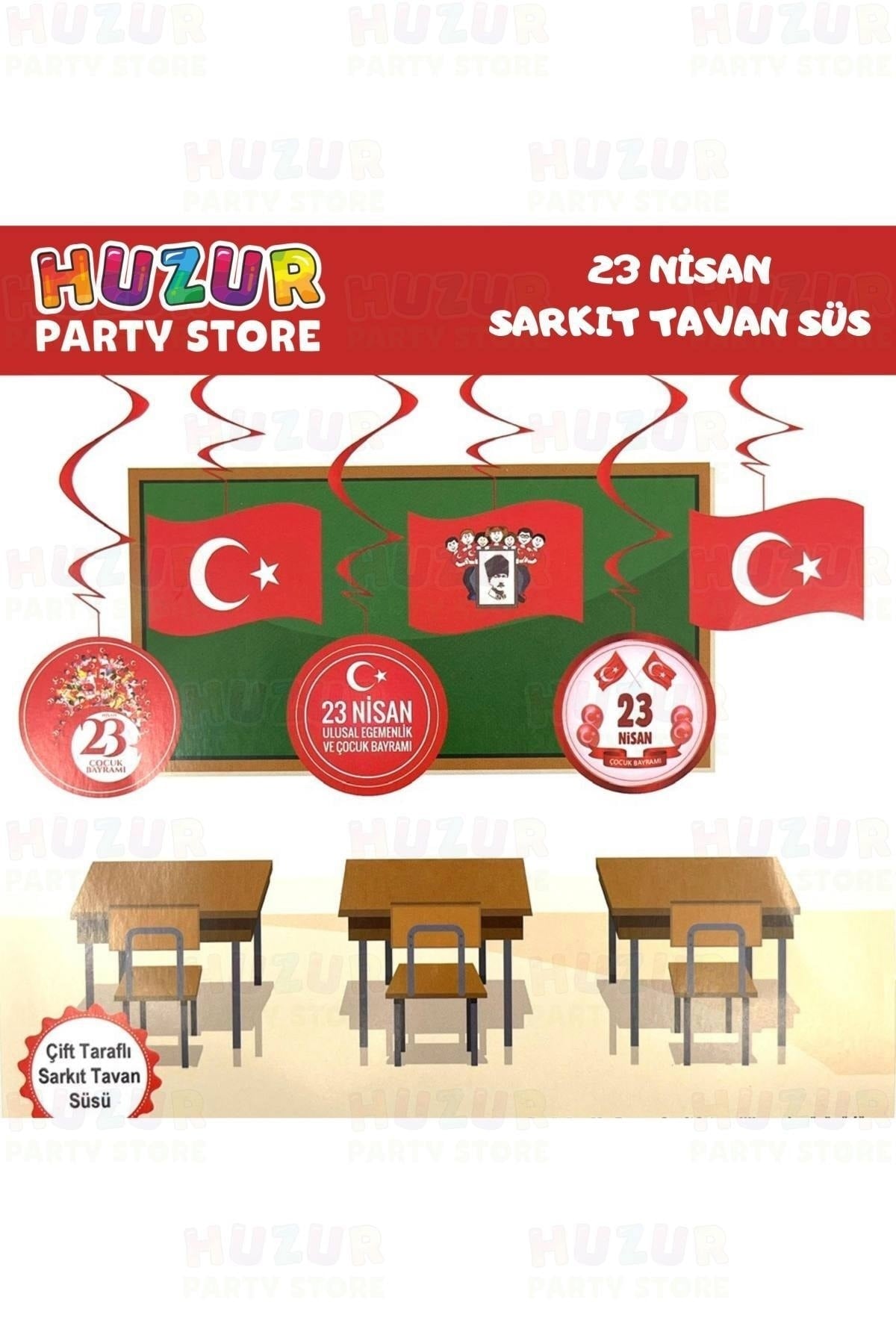 23 Nisan Süsleme Seti Sınıf Okul Süslemesi 44 Parça Milli Bayram Süs Çocuk Bayramı Gösteri Süsü