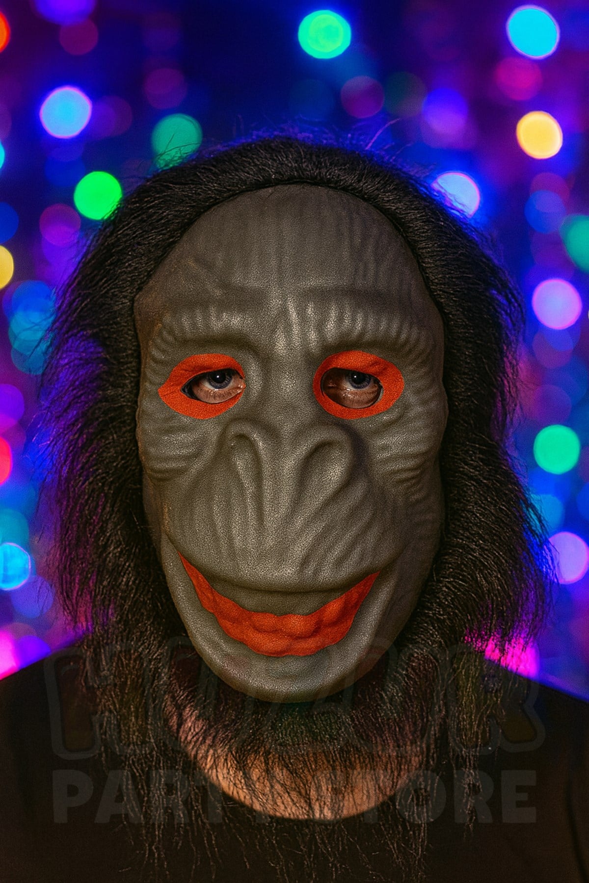 24x24 Cm Saçlı Goril Maske Sünger Yapılı Plastik Cadılar Bayramı Halloween Parti Kostüm Aksesuar