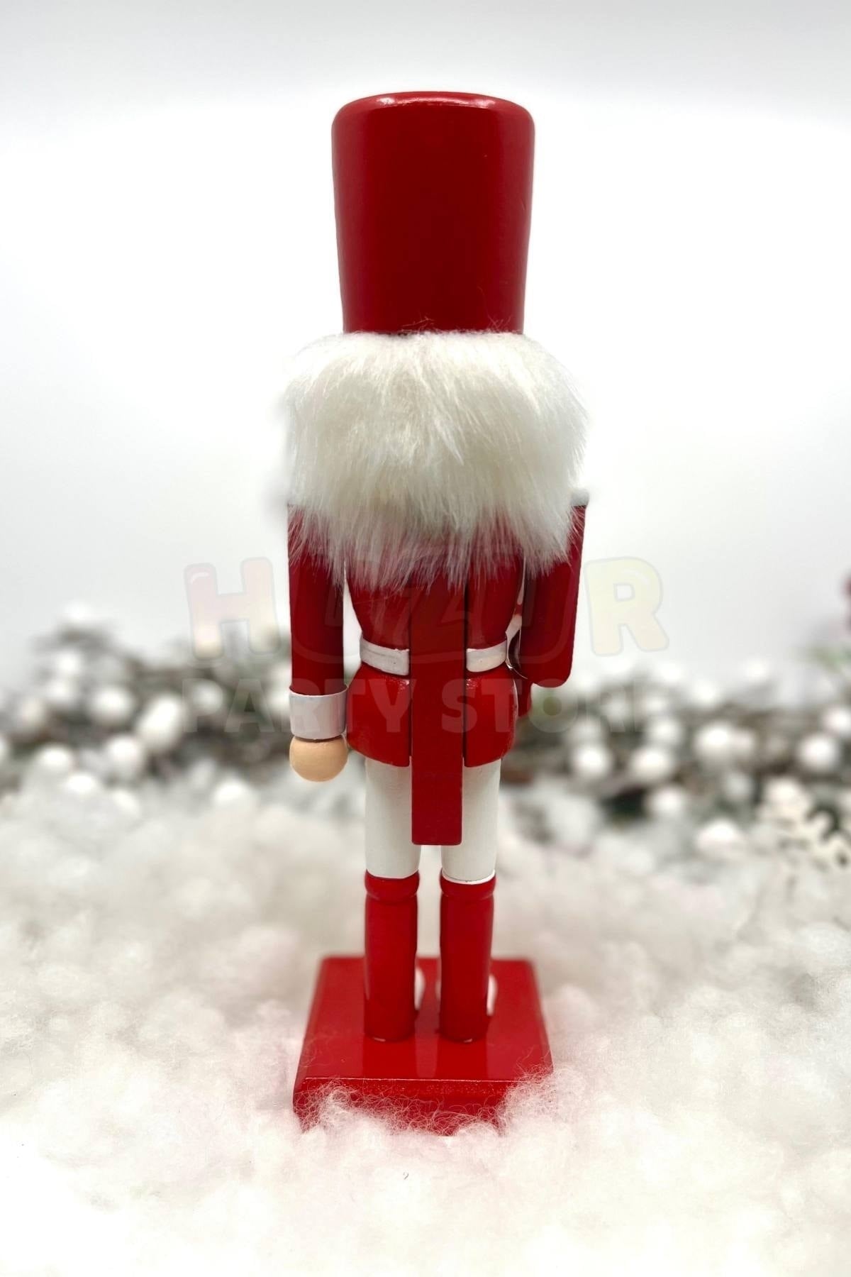 25 Cm Kılıçlı Fındıkkıran Kırmızı Beyaz Renkli Kurşun Asker Nutcracker Yılbaşı Yeni Yıl Dekoru