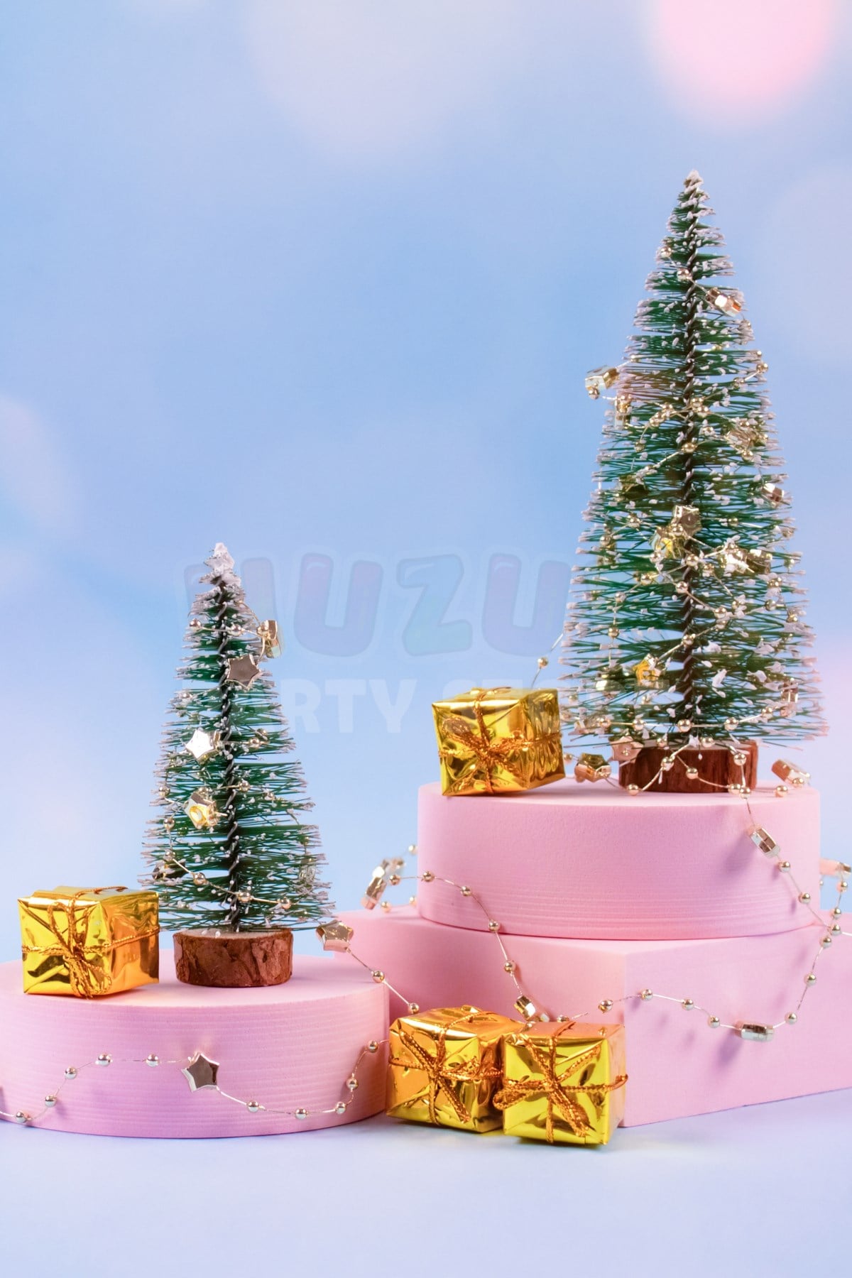 2li Set Nevada Ağaç 10-15 cm Mini Masa Üzeri Yılbaşı Çam Ağacı Hediyelik Karlı Yılbaşı Hediyesi