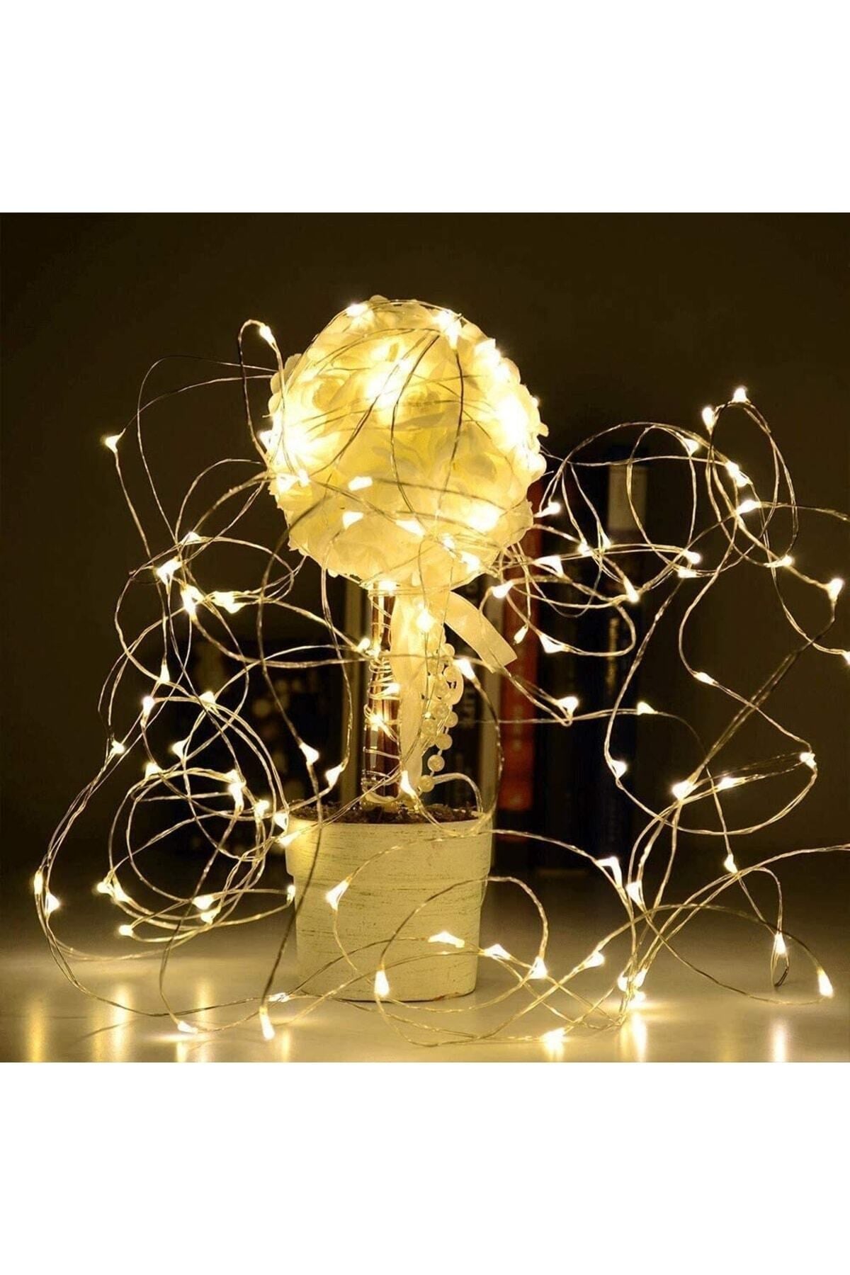 3 Metre Ramazan Bayramı Işığı Süsü Günışığı Peri Led Işık Sarı Dekoratif Pilli Ledli 3 Fonksiyonlu