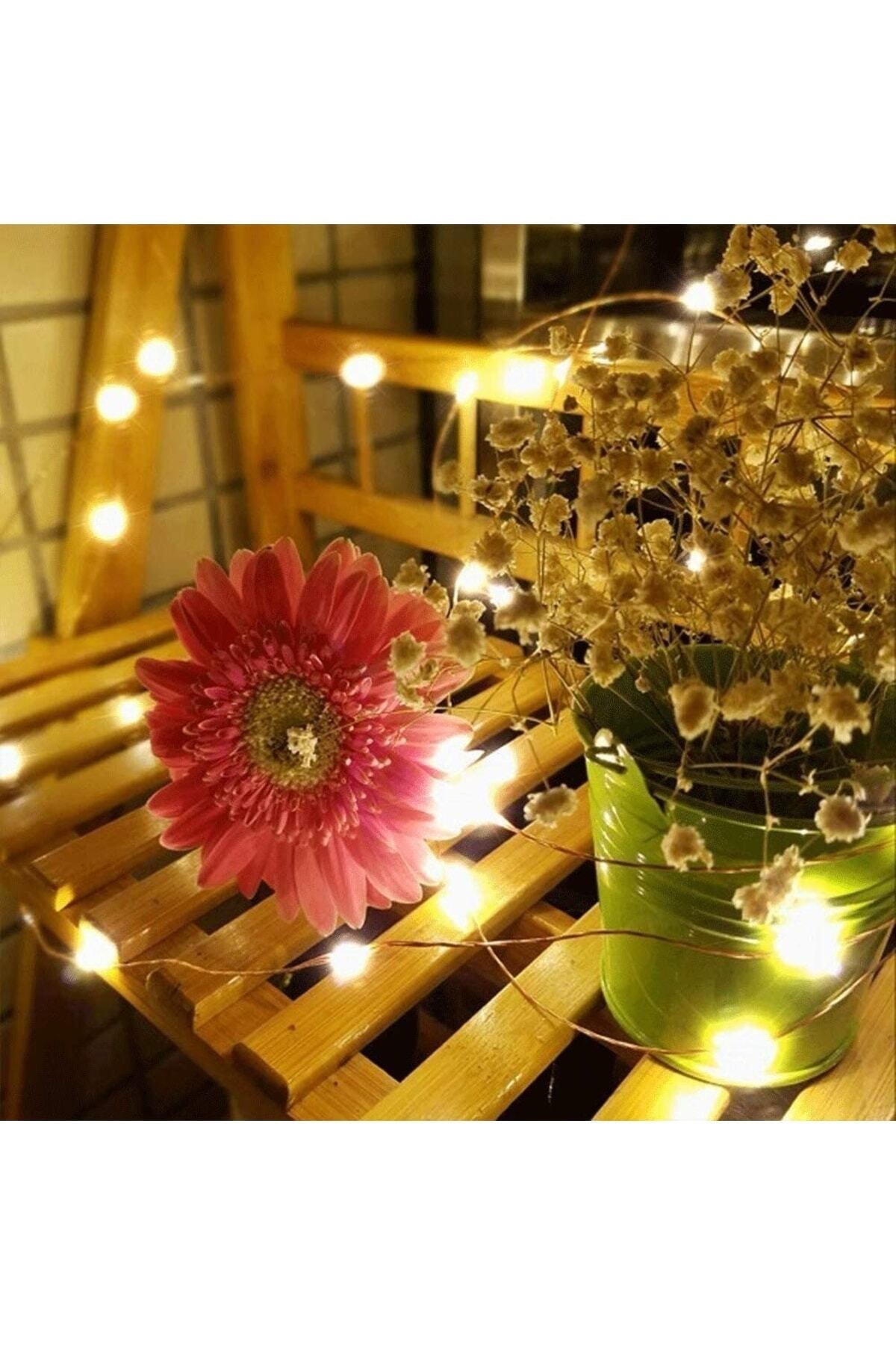 3 Metre Ramazan Bayramı Işığı Süsü Günışığı Peri Led Işık Sarı Dekoratif Pilli Ledli 3 Fonksiyonlu