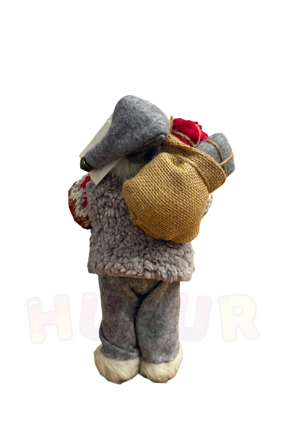 30 cm Kış Temalı Noel Baba Figürü Fener ve Hediye Çuvalı Detaylı Yılbaşı Ağaç Dekoratif Masaüstü Süs