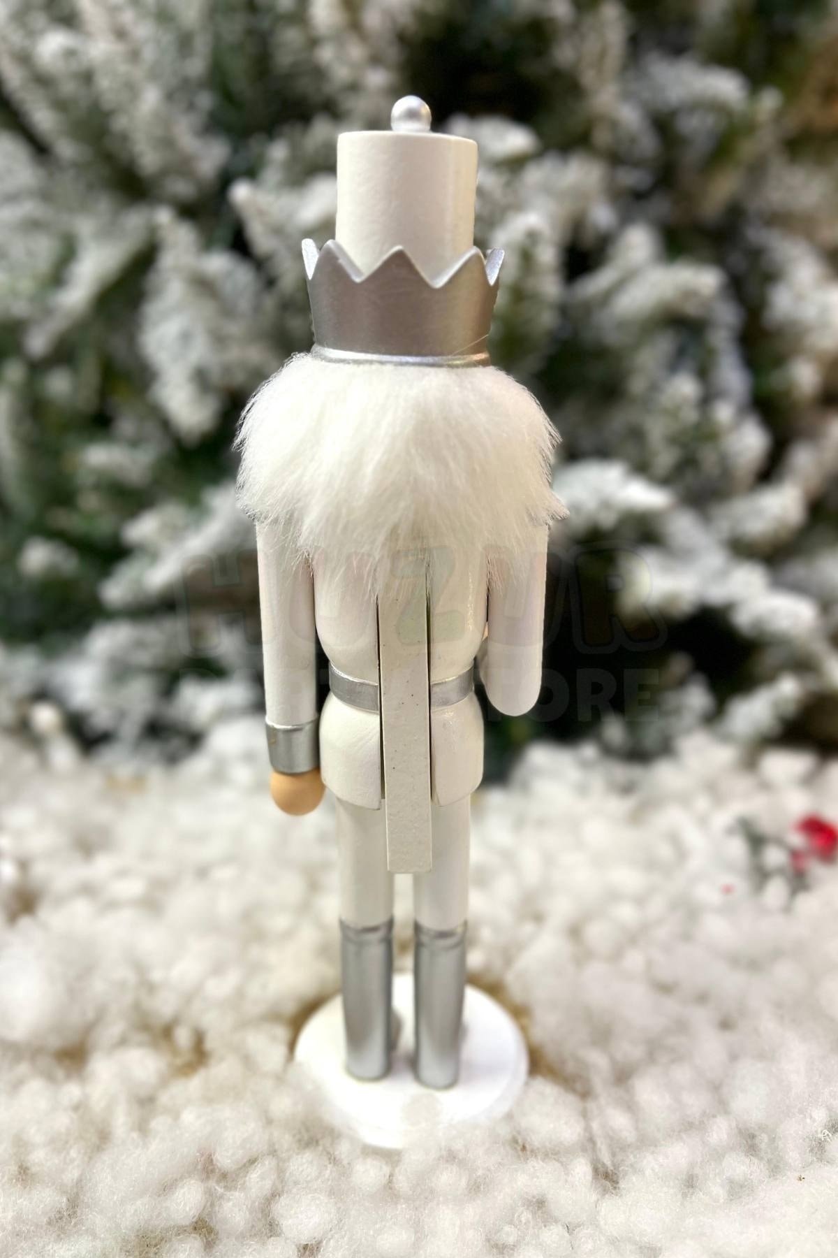 30 Cm Şekerli Fındıkkıran Gümüş Gri Beyaz Renkli Kurşun Asker Nutcracker Yılbaşı Yeni Yıl Dekoru