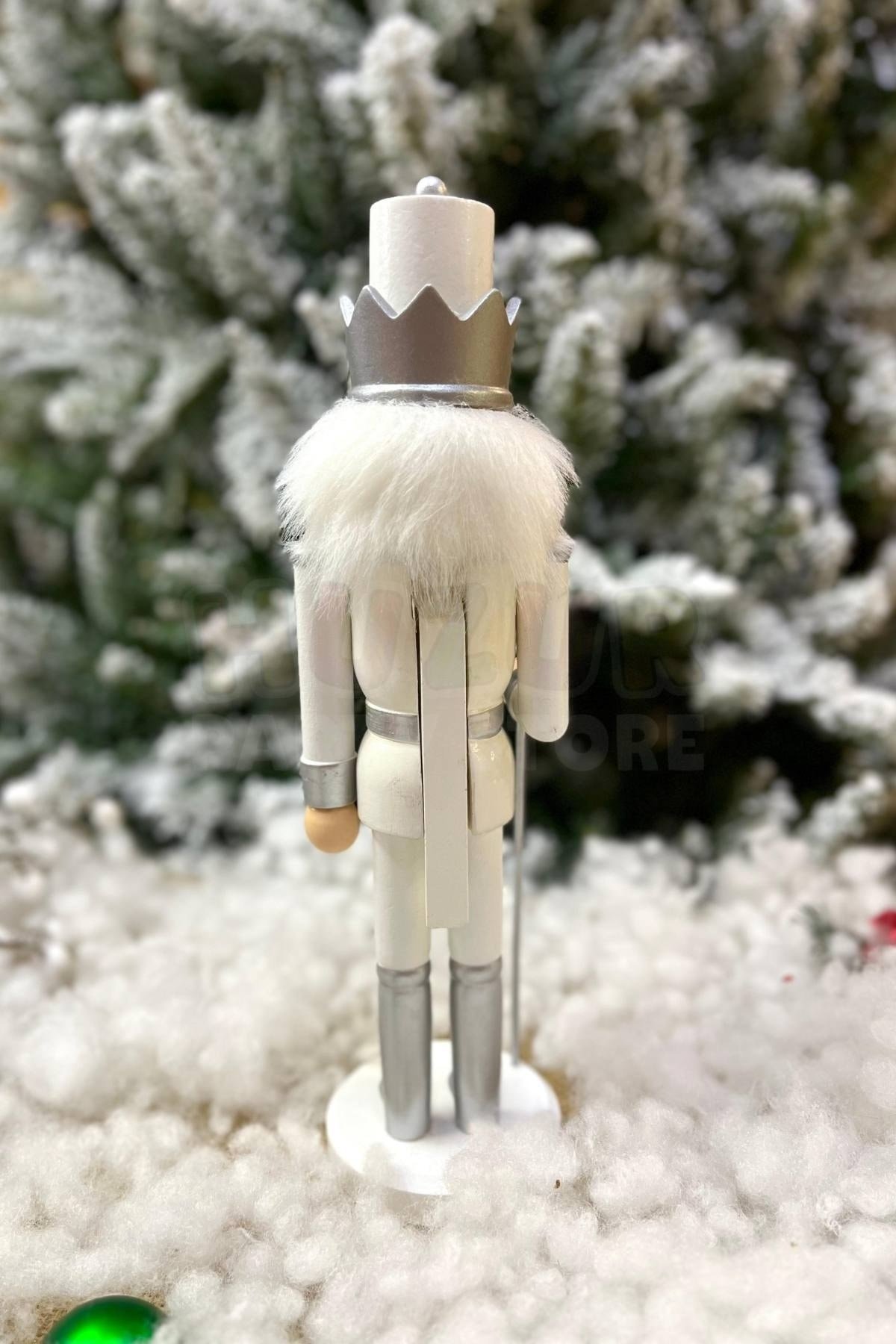 30 Cm Şekerli Fındıkkıran Gümüş Gri Beyaz Renkli Kurşun Asker Nutcracker Yılbaşı Yeni Yıl Dekoru