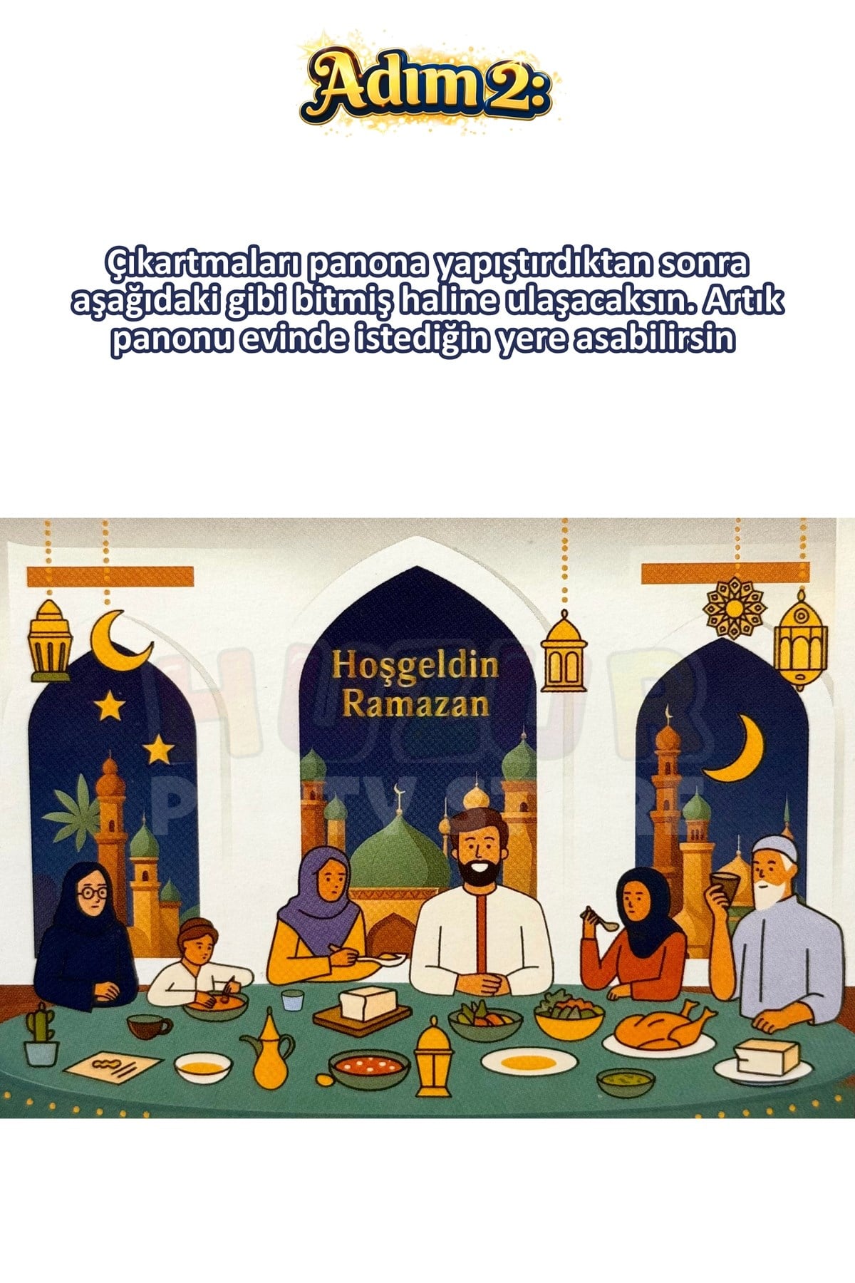30 Parça Kendin Yap Hoşgeldin Ramazan Sticker Pano Çocuklar İçin Eğitici Çıkartma Süsü Etkinlik Seti