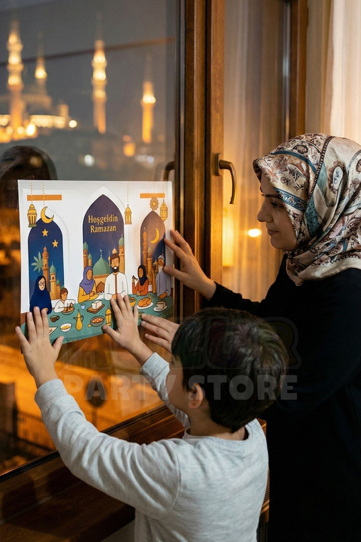 30 Parça Kendin Yap Hoşgeldin Ramazan Sticker Pano Çocuklar İçin Eğitici Çıkartma Süsü Etkinlik Seti
