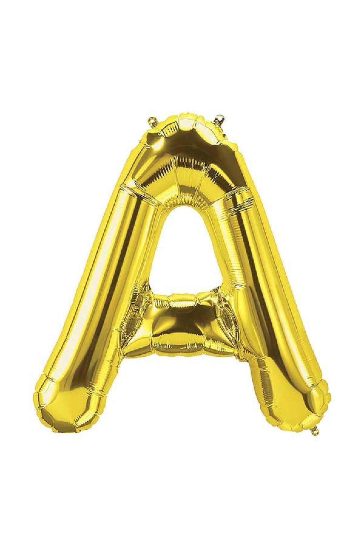 34 Inç Altın A Harfi Gold Orta Boy Sarı Folyo Balon 75 cm