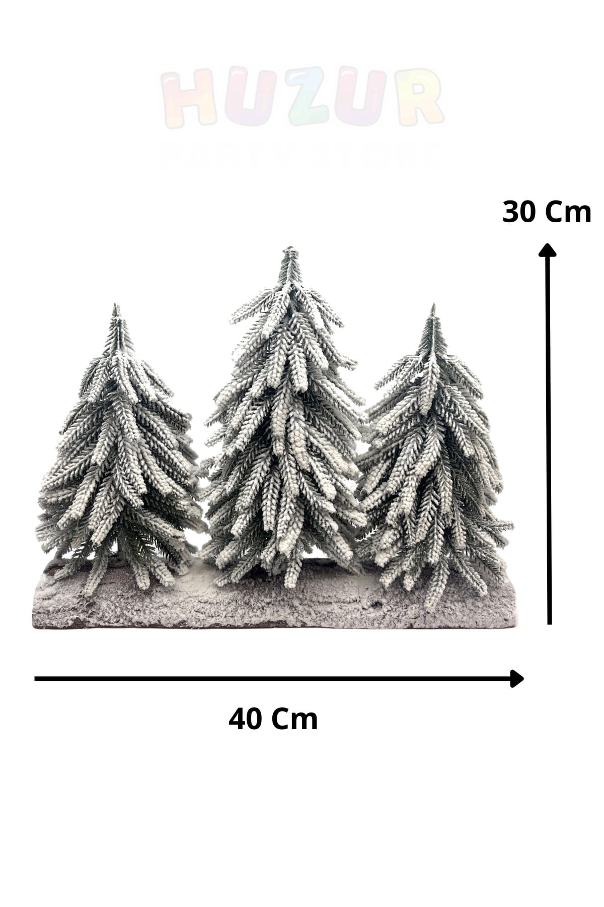 3lü Lüx Masa Çamı 40x30 Cm Karlı Gerçek Ağaç Görünümlü Yılbaşı Çam Ağacı Yeni Yıl Ağaç Dekoru