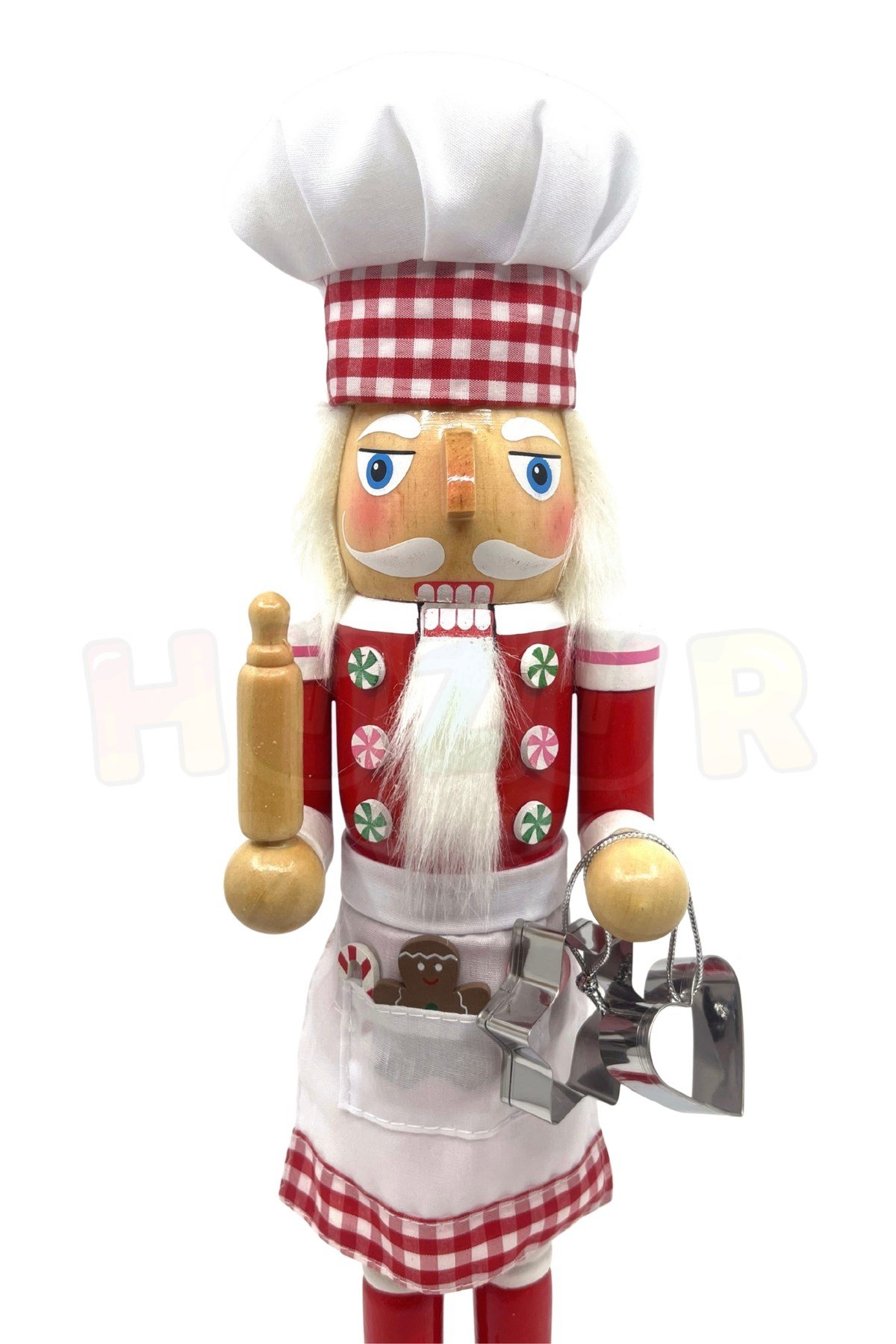 40 Cm El Yapımı Aşçı Fındıkkıran Kurşun Asker Kurabiye Kalıbı Merdane Yılbaşı Yeni Yıl Nutcracker