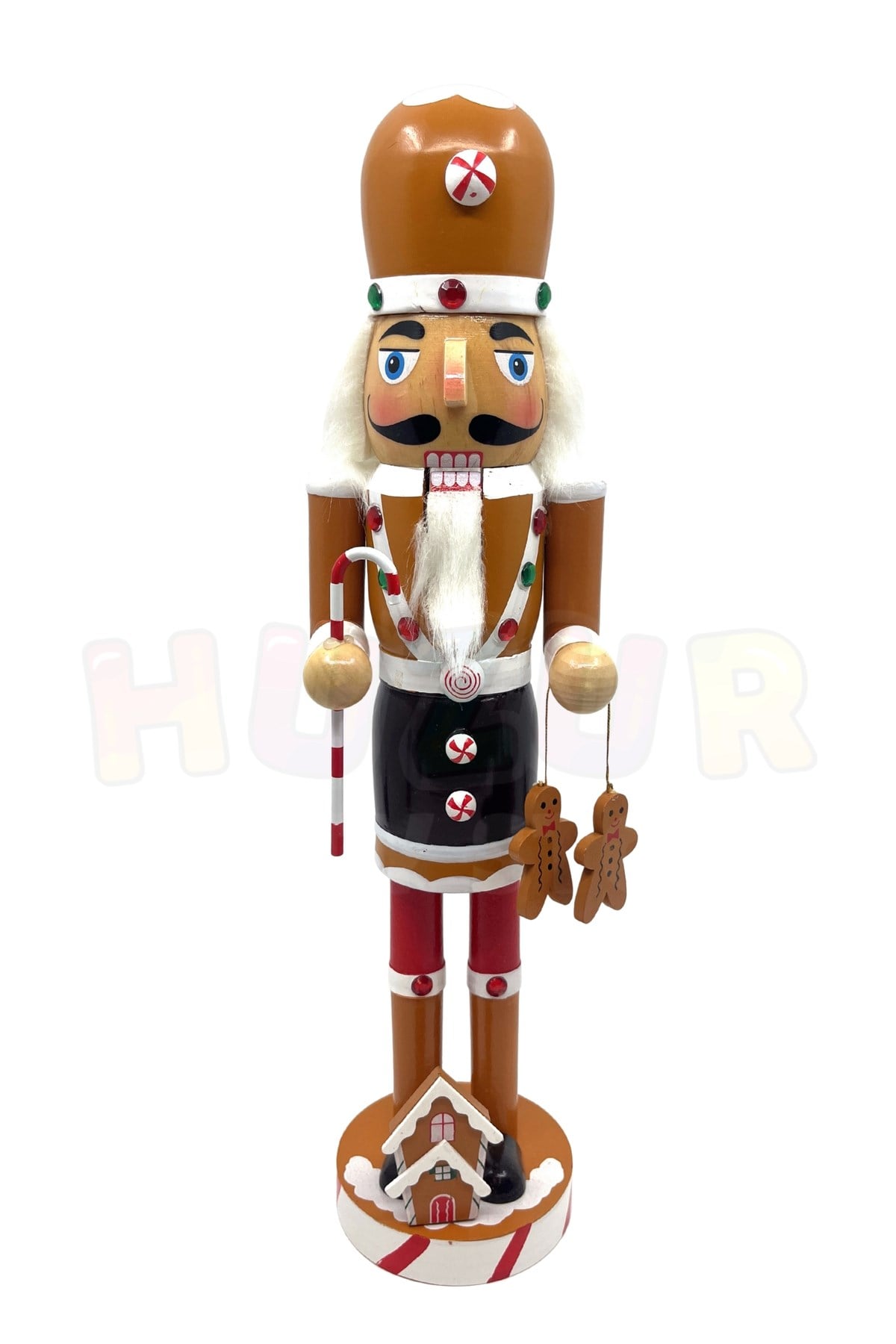 40 Cm El Yapımı Aşçı Fındıkkıran Kurşun Asker Kurabiye Baston Şeker Yılbaşı Yeni Yıl Nutcracker