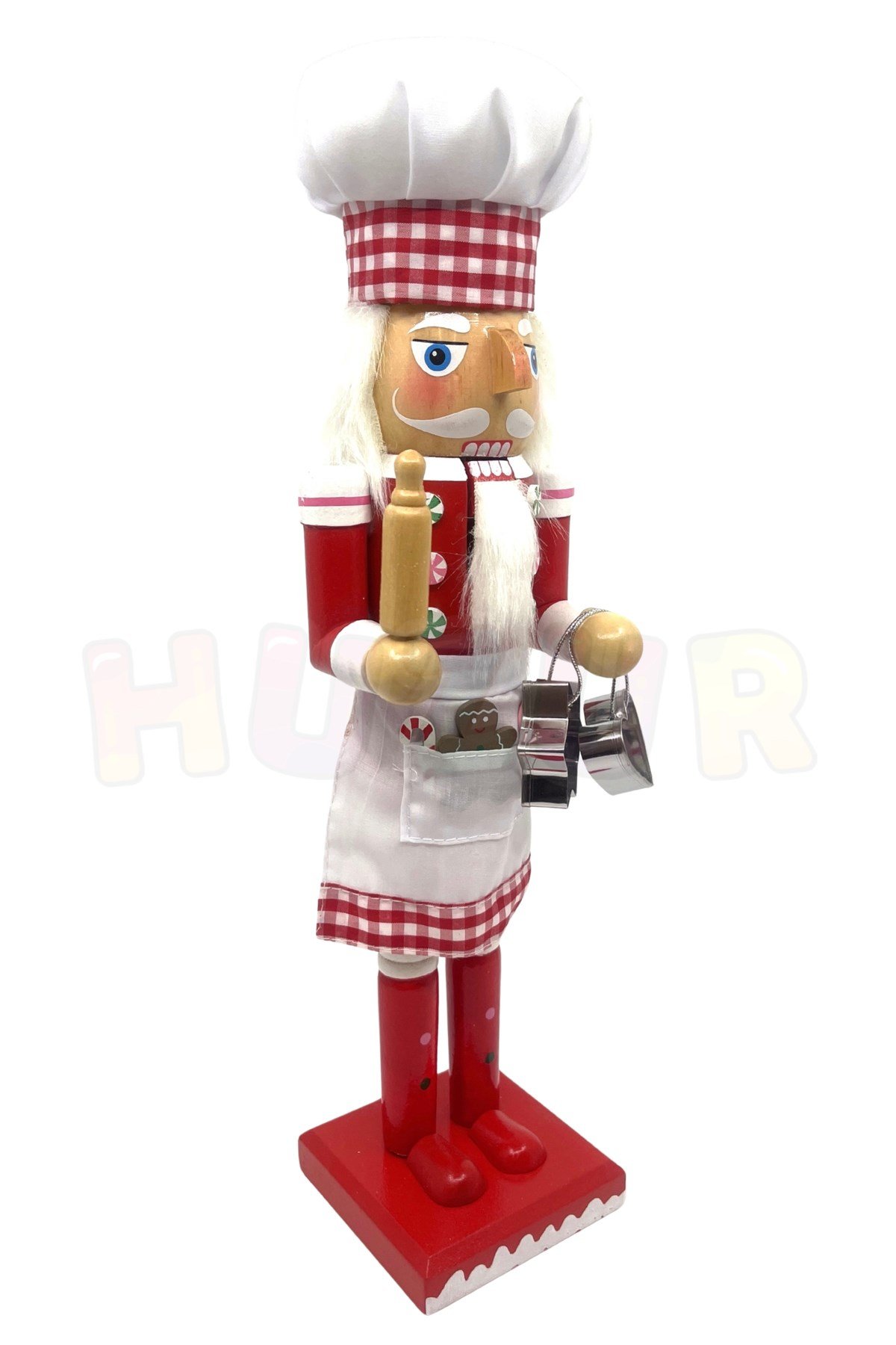 40 Cm El Yapımı Aşçı Fındıkkıran Kurşun Asker Kurabiye Kalıbı Merdane Yılbaşı Yeni Yıl Nutcracker