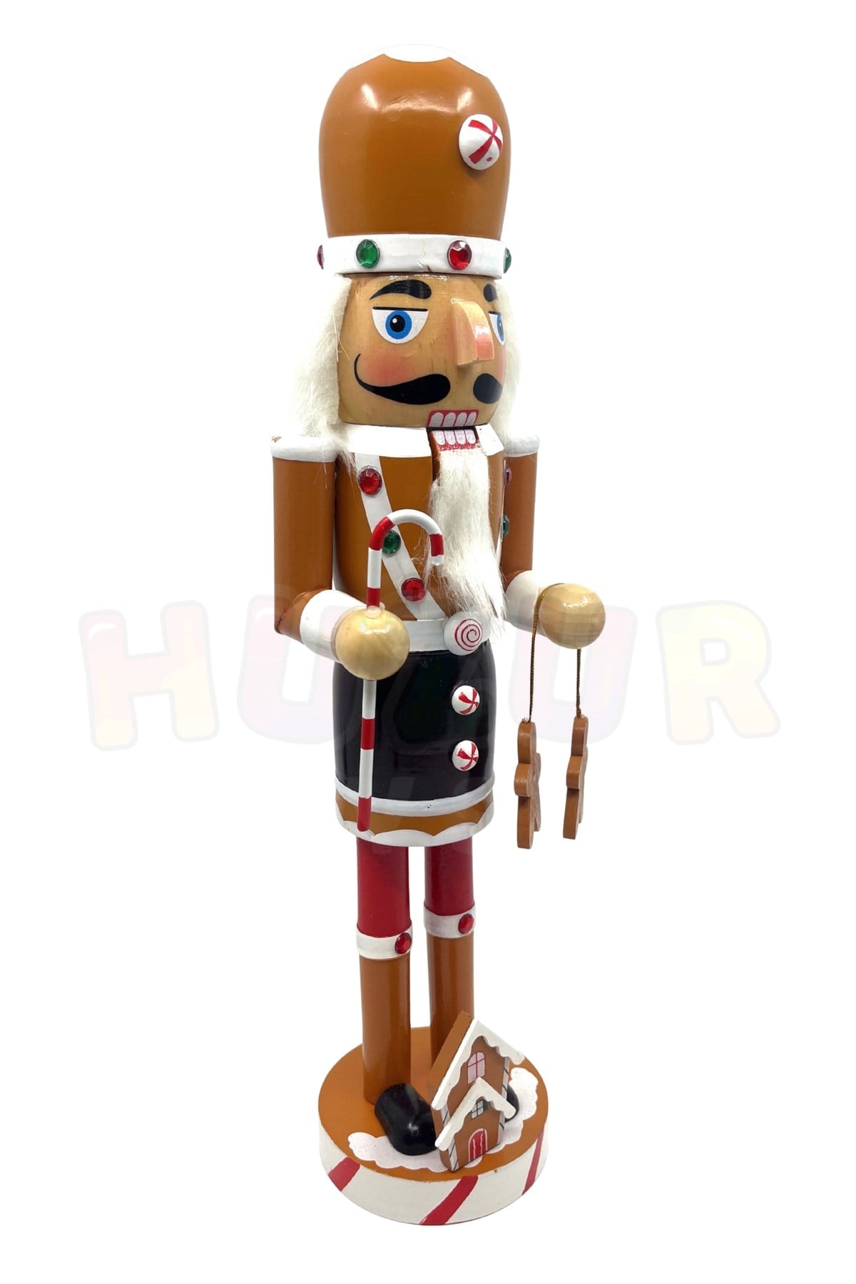 40 Cm El Yapımı Aşçı Fındıkkıran Kurşun Asker Kurabiye Baston Şeker Yılbaşı Yeni Yıl Nutcracker