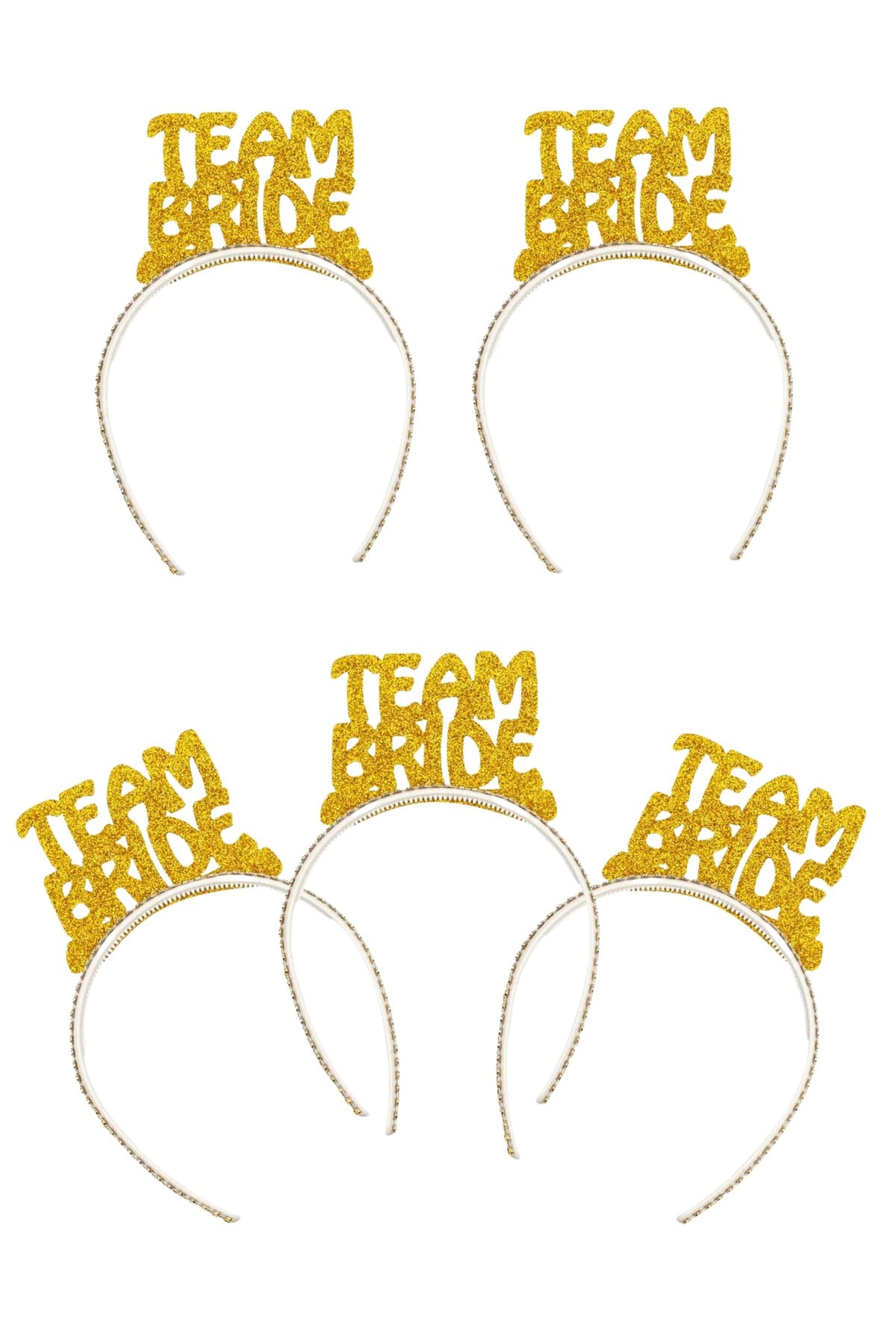 5 Adet Gold Team Bride Simli Eva Taç Altın Sarısı Bekarlığa Veda Bride To Be Partisi Nedime Tacı