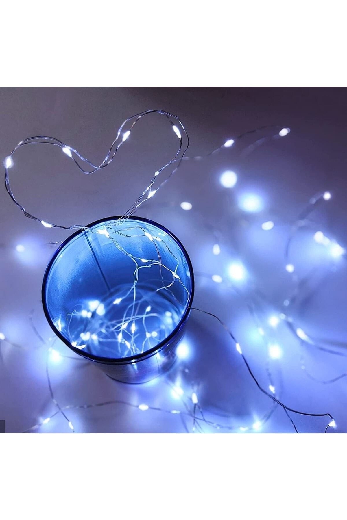 5 Metre Beyaz Ramazan Bayramı Işığı Yeni Yıl Peri Led Işık Dekoratif Işıklı Pilli Duvar Perde Süsü