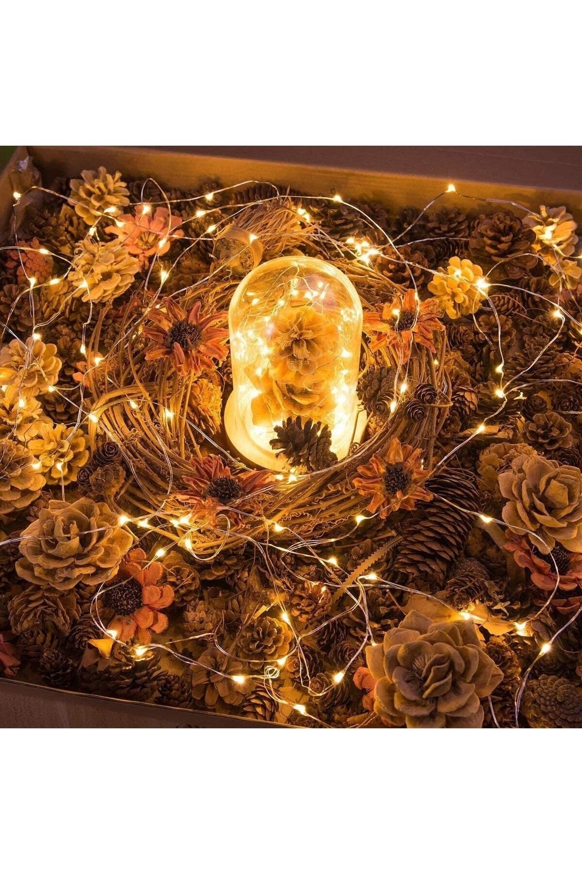5 Metre Günışığı Ramazan Bayramı Işığı Süsü Peri Led Işık Sarı Işıklı Dekoratif Pilli Ledli Lamba