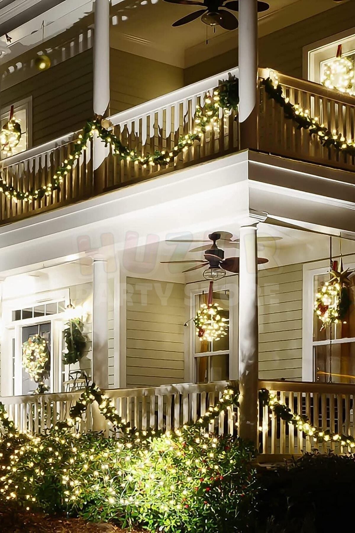 5 Metre X 70mm Yeşil Çam Dalı Şerit Garland Yılbaşı Yeni Yıl Ağacı Gürleştirici Dekor Doğal Görünüm