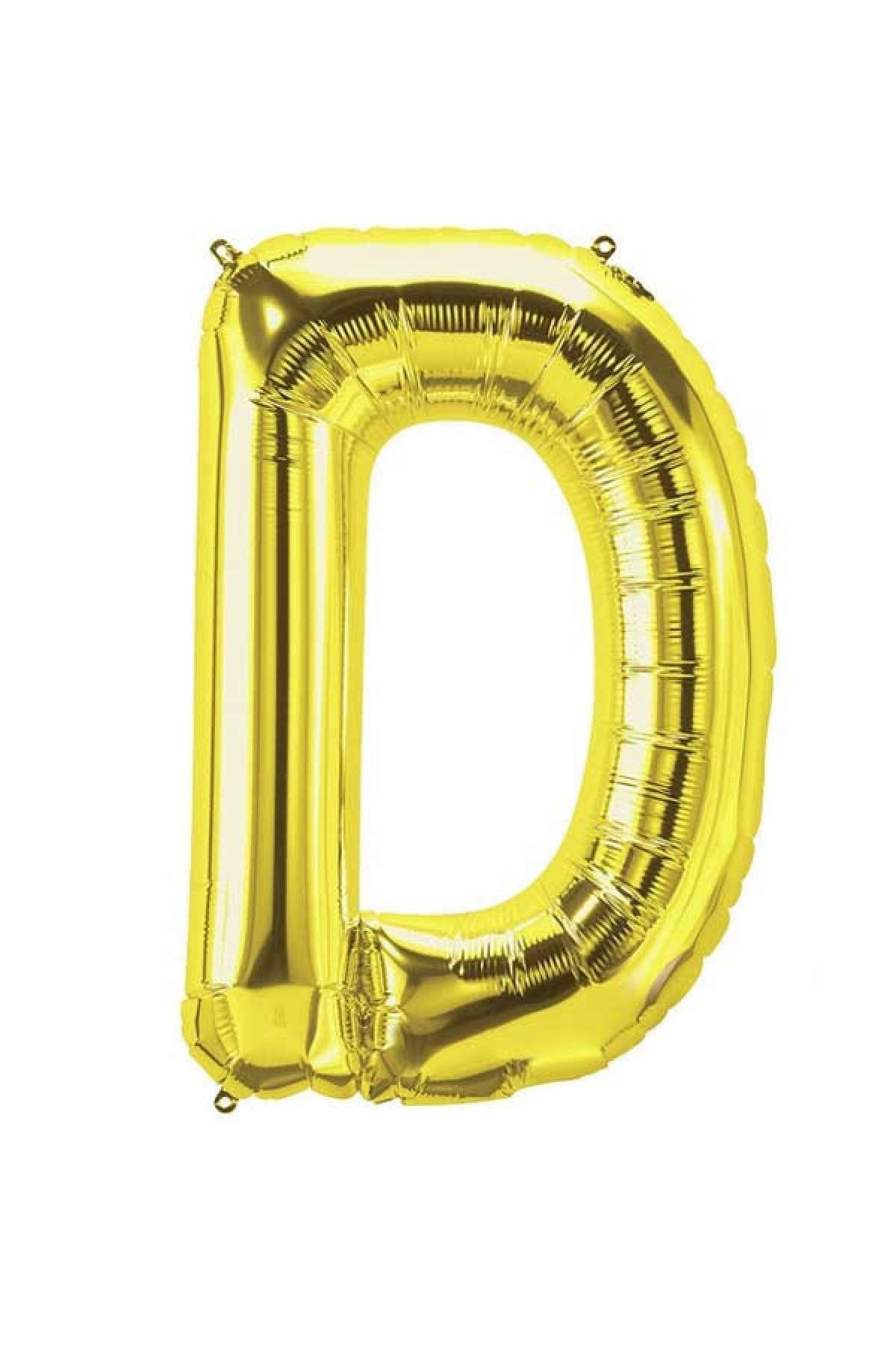 75 Cm Gold Orta Boy Sarı Folyo Balon 34 Inç Altın D Harfi