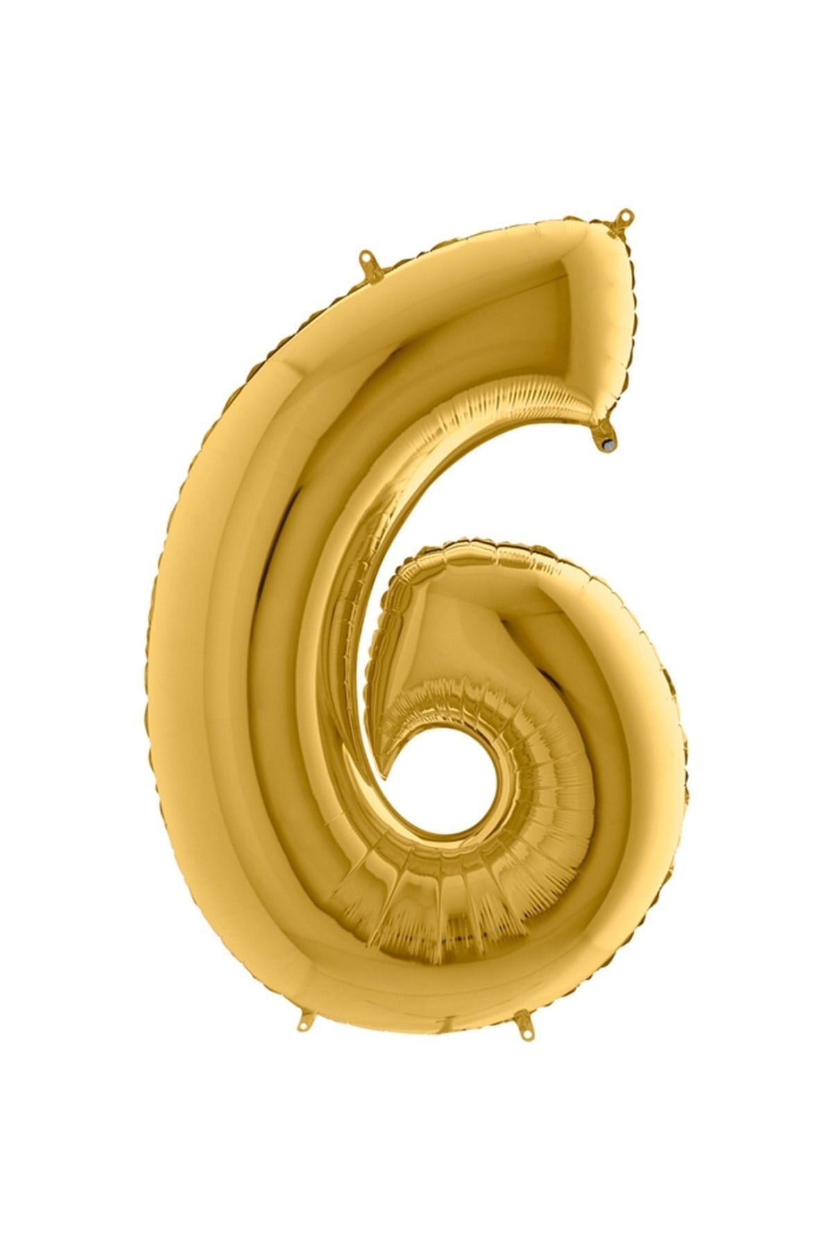 75 cm Gold Orta Boy Sarı Folyo Balon 34 Inç Altın 6 Rakamı