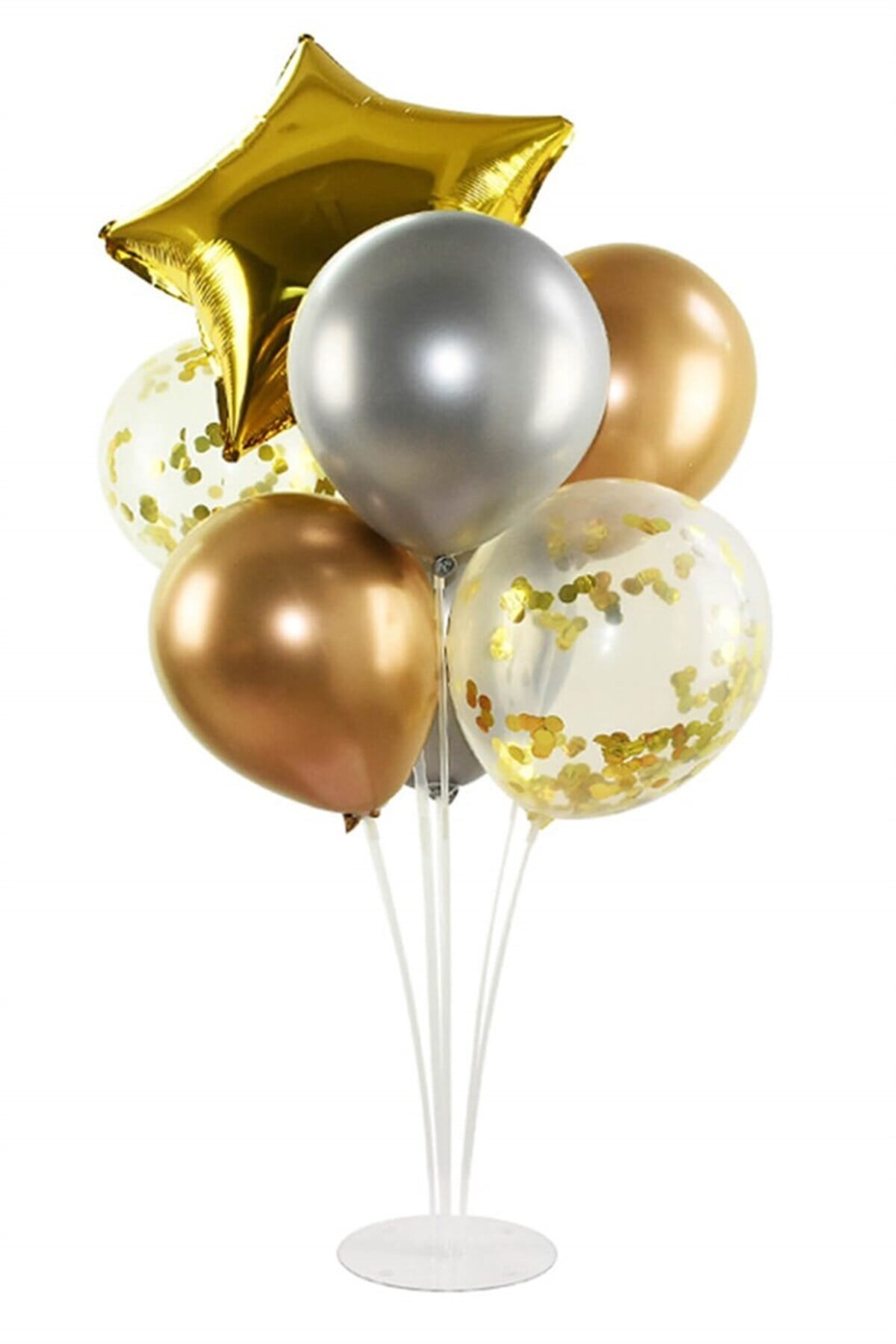 7li Balon Standı 70 Cm 7 Çubuklu Süsleme Ayaklı Stand Doğum Günü Parti Balonsuz Yollanmaktadır