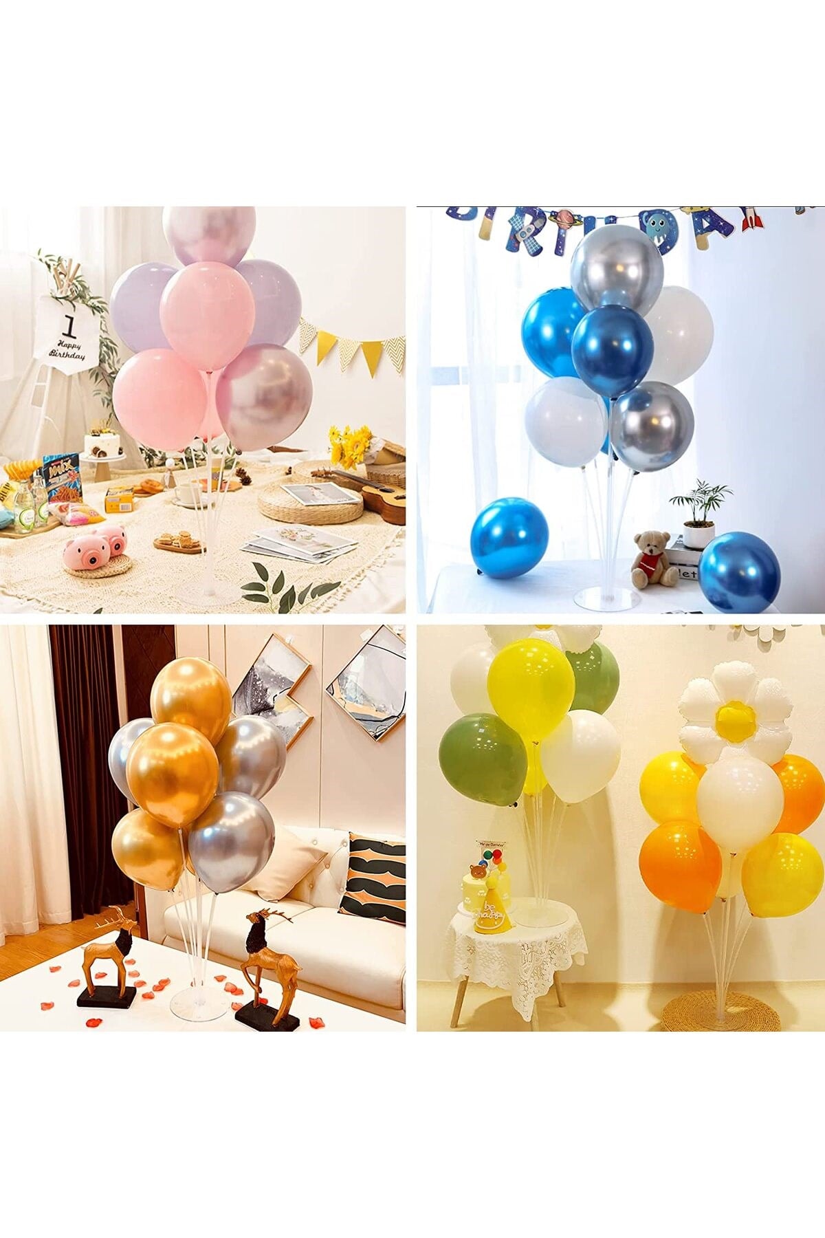 7li Balon Standı 70 Cm 7 Çubuklu Süsleme Ayaklı Stand Doğum Günü Parti Balonsuz Yollanmaktadır