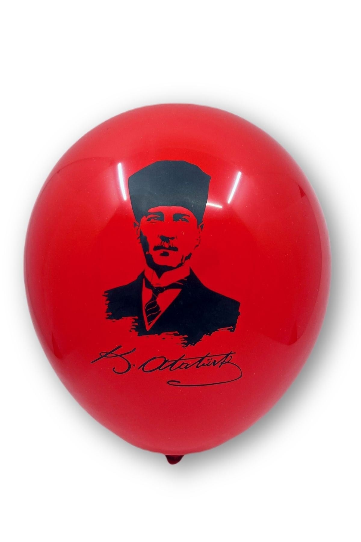 Atatürk Balon 50 Adet 30 Cm Mustafa Kemal Türk Bayrağı Ay Yıldız Kırmızı Beyaz Milli Bayram Balonu