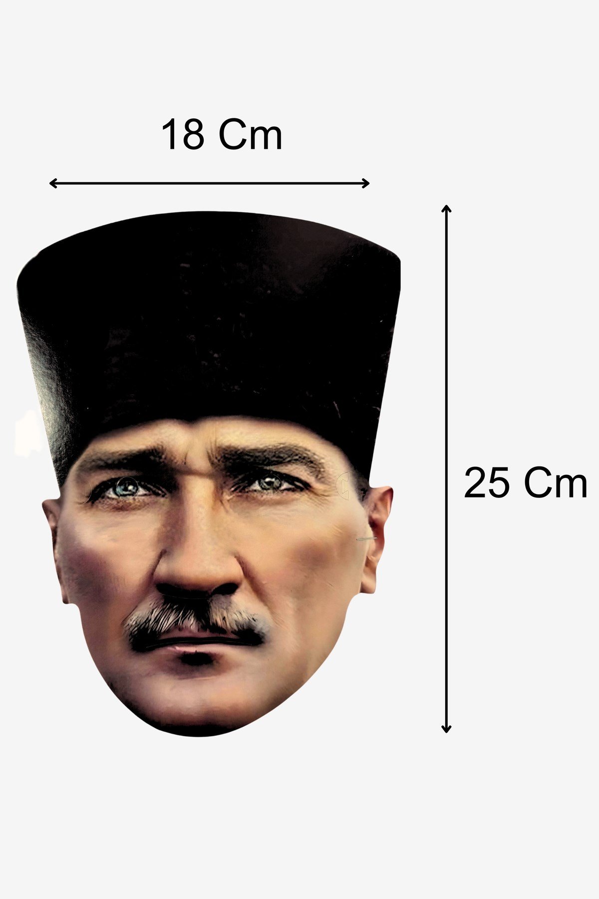 Atatürk Maske 2li Set 18x25 Cm Kaliteli Karton Malzeme Lastikli Parti Gösteri Etkinlik Maskesi