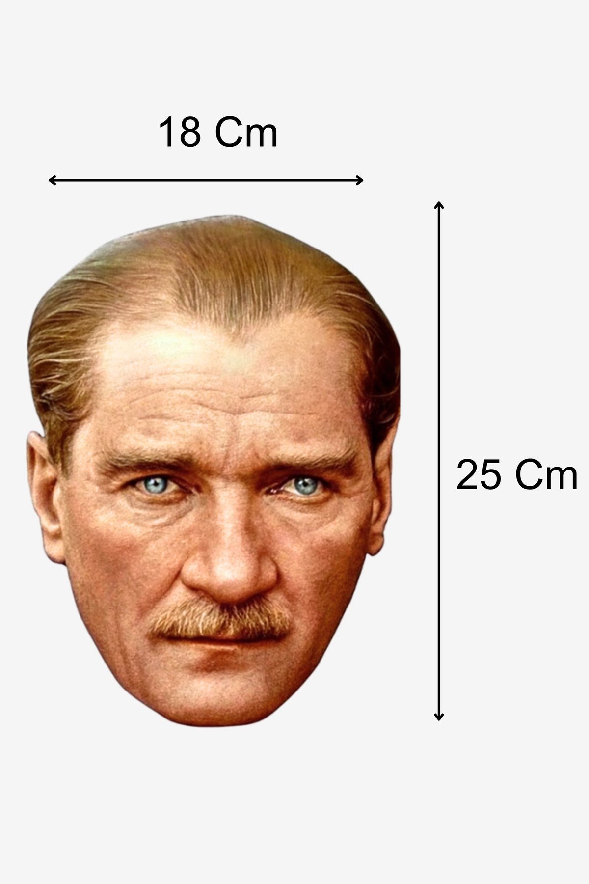 Atatürk Maske 2li Set 18x25 Cm Kaliteli Karton Malzeme Lastikli Parti Gösteri Etkinlik Maskesi