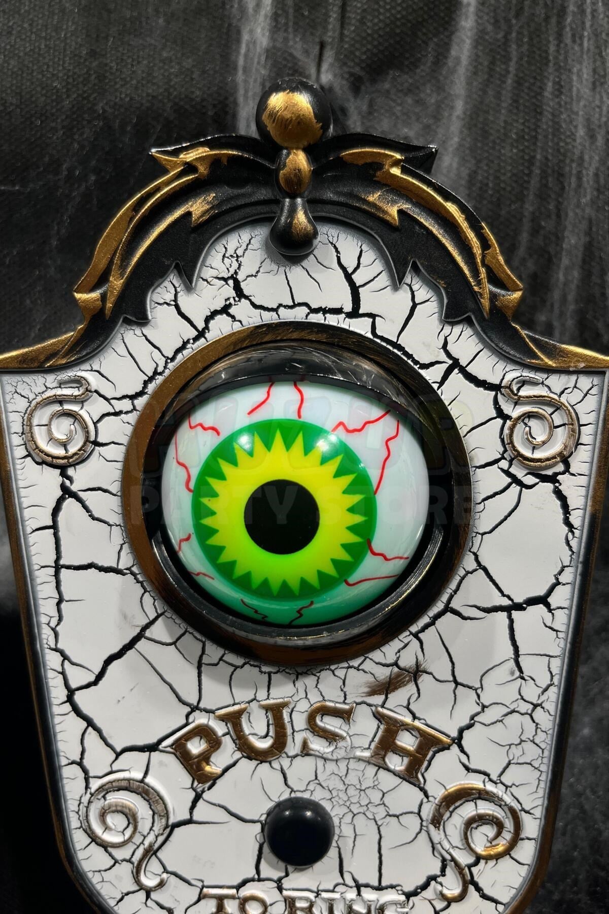 Beyaz Gold Oynar Gözlü Kapı Zili 4 Farklı Zil Sesi Asma Aparatlı 18x11 Cm Halloween Cadılar Bayramı