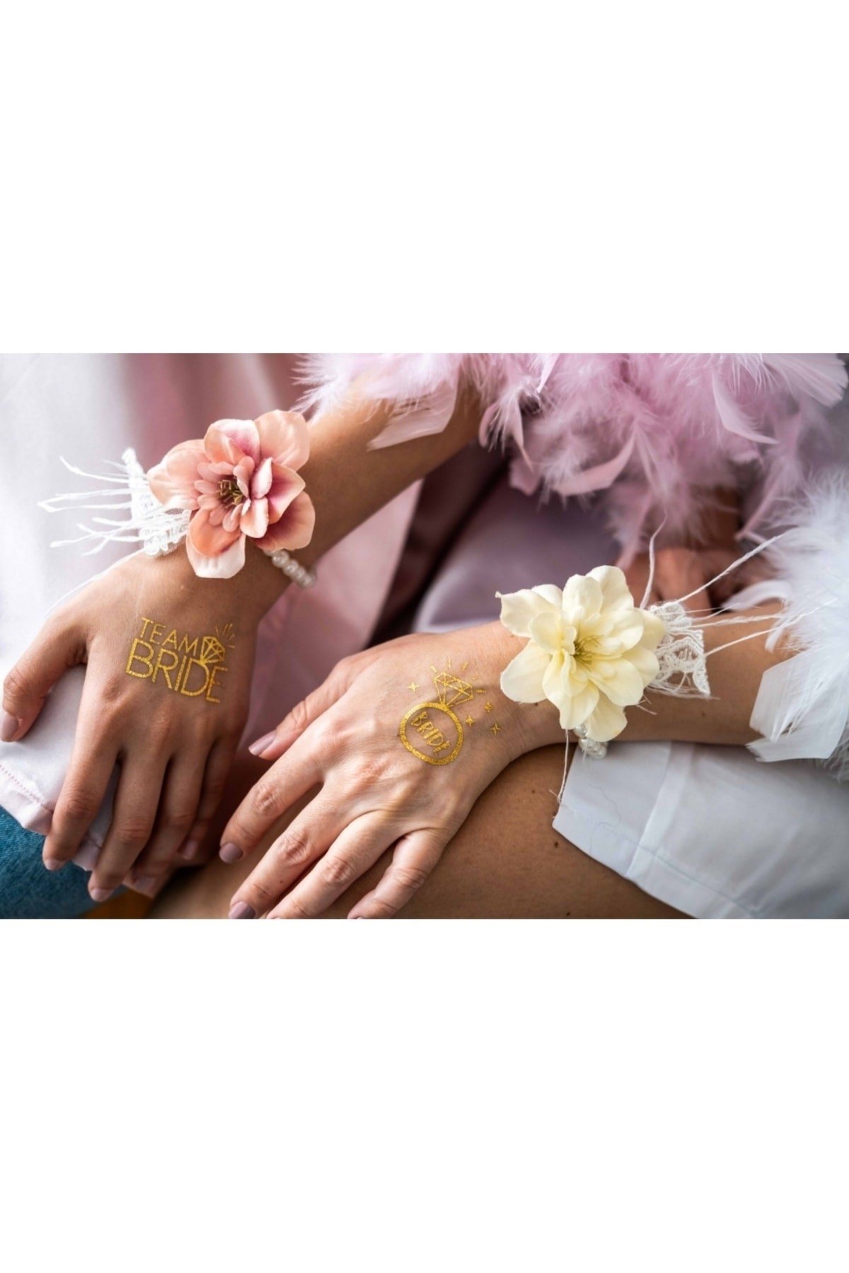 Bride To Be 1 Bride 10 Team Bride Gold Renkli Altın Sarısı Geçici Dövme Bekarlığa Veda Partisi