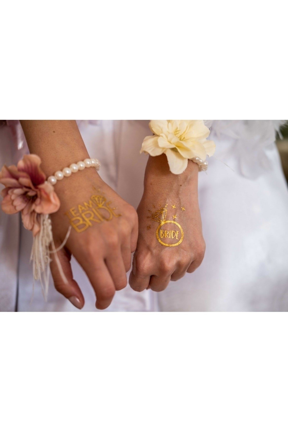 Bride To Be 1 Bride 10 Team Bride Gold Renkli Altın Sarısı Geçici Dövme Bekarlığa Veda Partisi