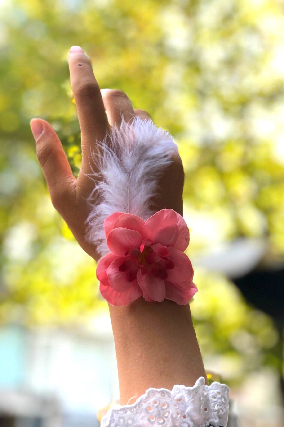 Bride To Be 10 Adet Nedime Gelin Bilekliği Tüy Ve Inci Detaylı Nar Çiçeği Bekarlığa Veda Partisi