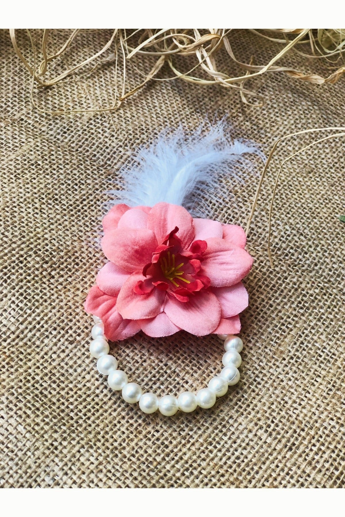 Bride To Be 10 Adet Nedime Gelin Bilekliği Tüy Ve Inci Detaylı Nar Çiçeği Bekarlığa Veda Partisi