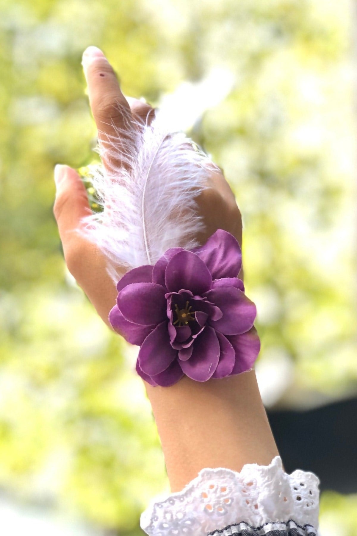 Bride To Be 10 Adet Nedime Gelin Bilekliği Tüy Ve Inci Detaylı Mor Renkli Bekarlığa Veda Partisi