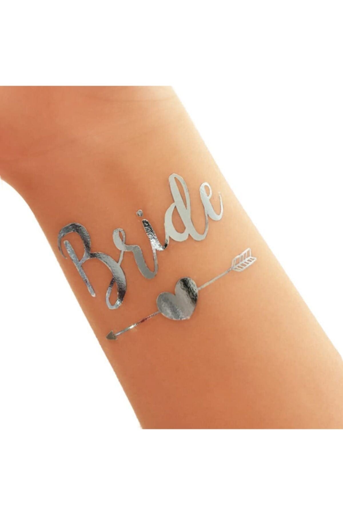 Bride To Be Konsepti 1 Bride 10 Team Bride Gümüş Gri Renkli Geçici Dövme Bekarlığa Veda Partisi