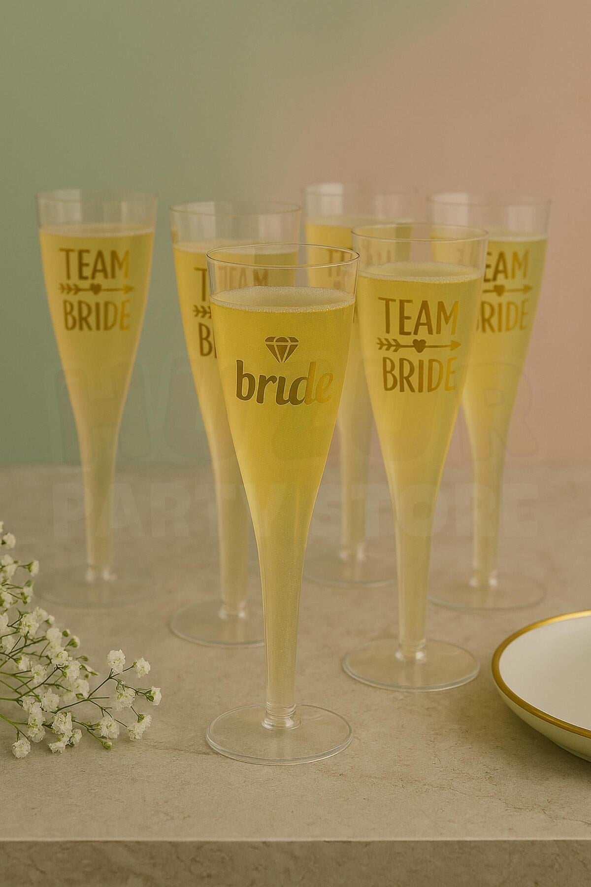 Bride To Be Partisi Kadeh Şampanya Bardağı 6lı Bekarlığa Veda Partisi Mika Sert Bardak Dövmeli