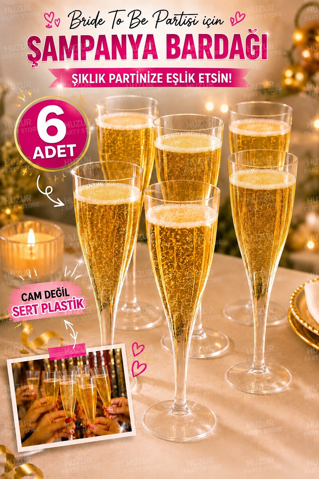 Bride To Be Partisi Kadeh Şampanya Bardağı 6lı Bekarlığa Veda Partisi Bardak Dövmesiz Yollanmakta