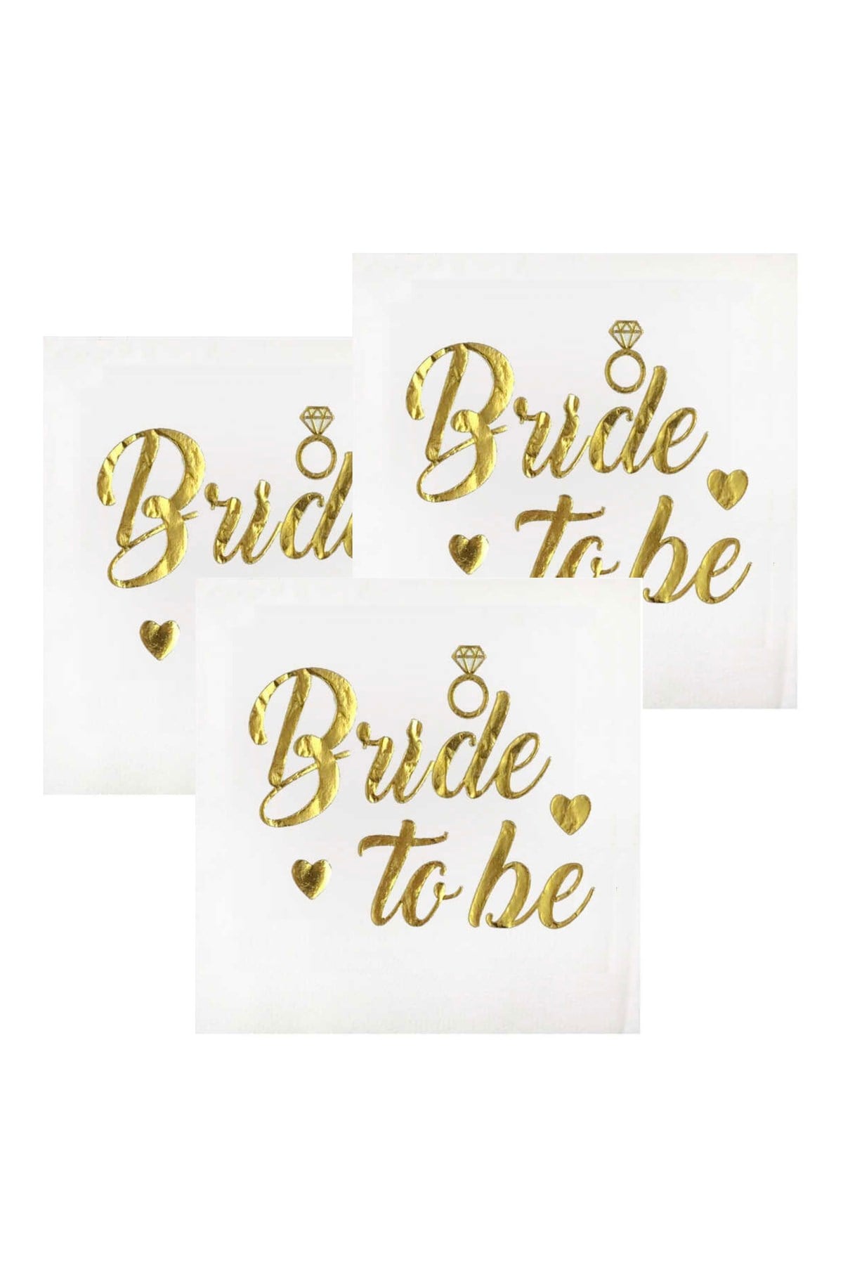 Bride To Be Peçete Gold Yaldızlı Beyaz 16lı Altın Varaklı Bekarlığa Veda Partisi Süsleri Malzemeleri