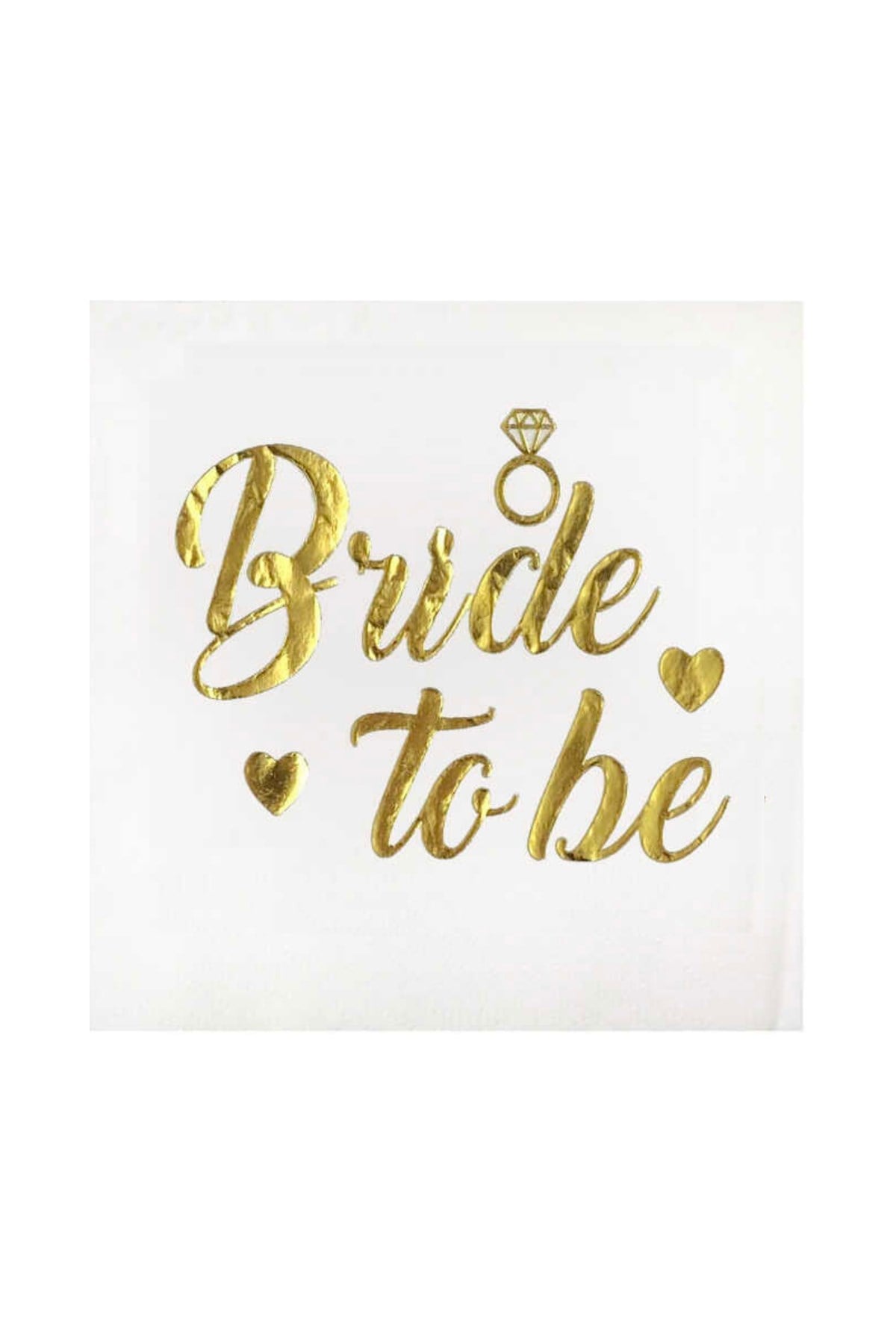 Bride To Be Peçete Gold Yaldızlı Beyaz 16lı Altın Varaklı Bekarlığa Veda Partisi Süsleri Malzemeleri