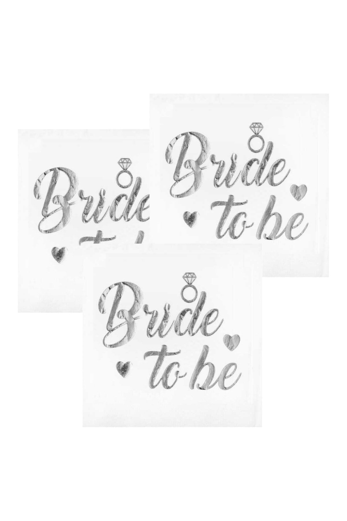 Bride To Be Peçete Gümüş Yaldızlı Beyaz 16lı Gri Varaklı Bekarlığa Veda Partisi Süsleri Malzemeleri