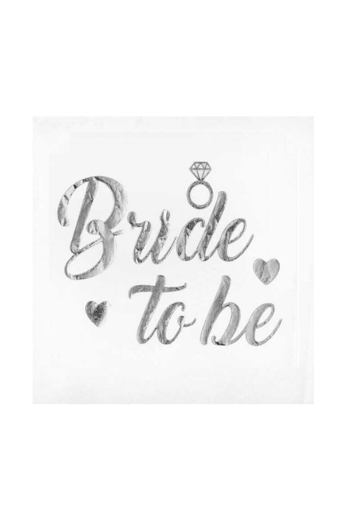 Bride To Be Peçete Gümüş Yaldızlı Beyaz 16lı Gri Varaklı Bekarlığa Veda Partisi Süsleri Malzemeleri